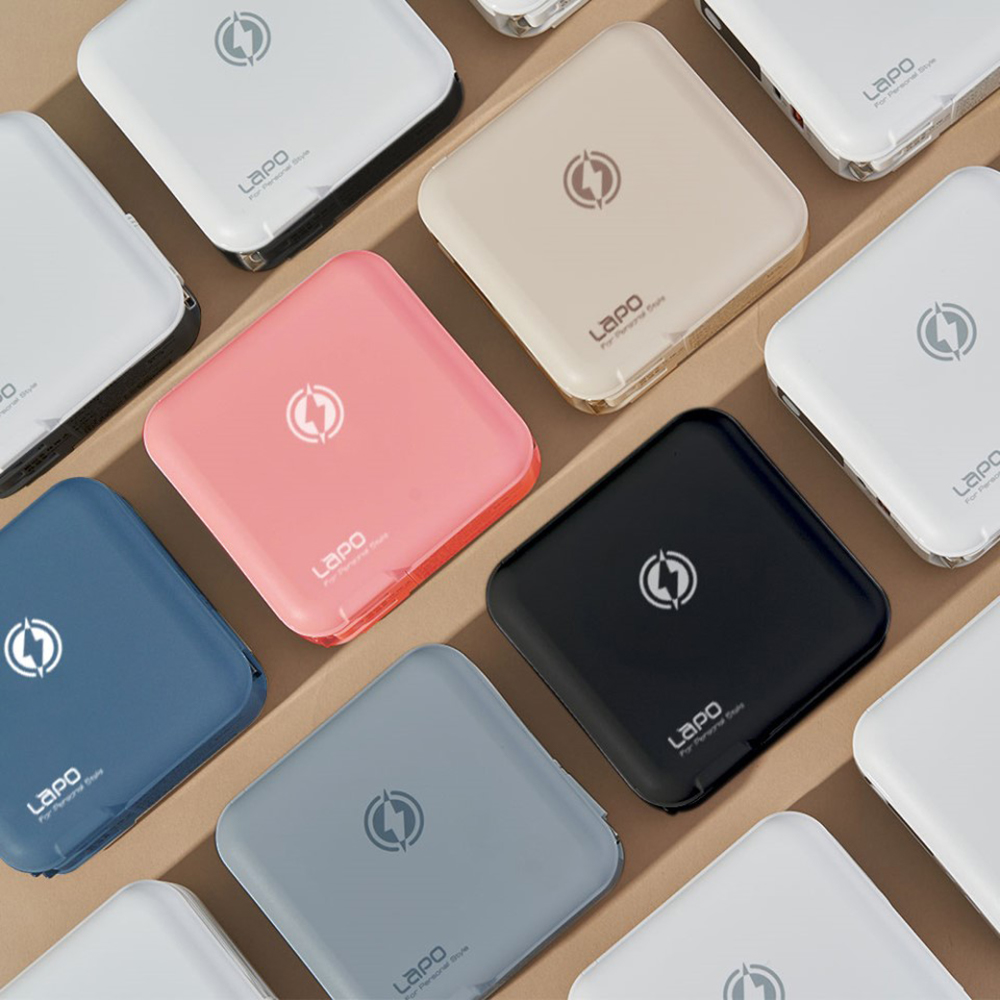 ｜LaPO｜多功能無線充行動電源 (WT-03CM)｜新一代 2.0｜ 九色可選/布雷克白/抹茶綠/海芋紫/夜幕黑/曙光白/迷霧灰/奶茶色/珊瑚粉/牛仔藍