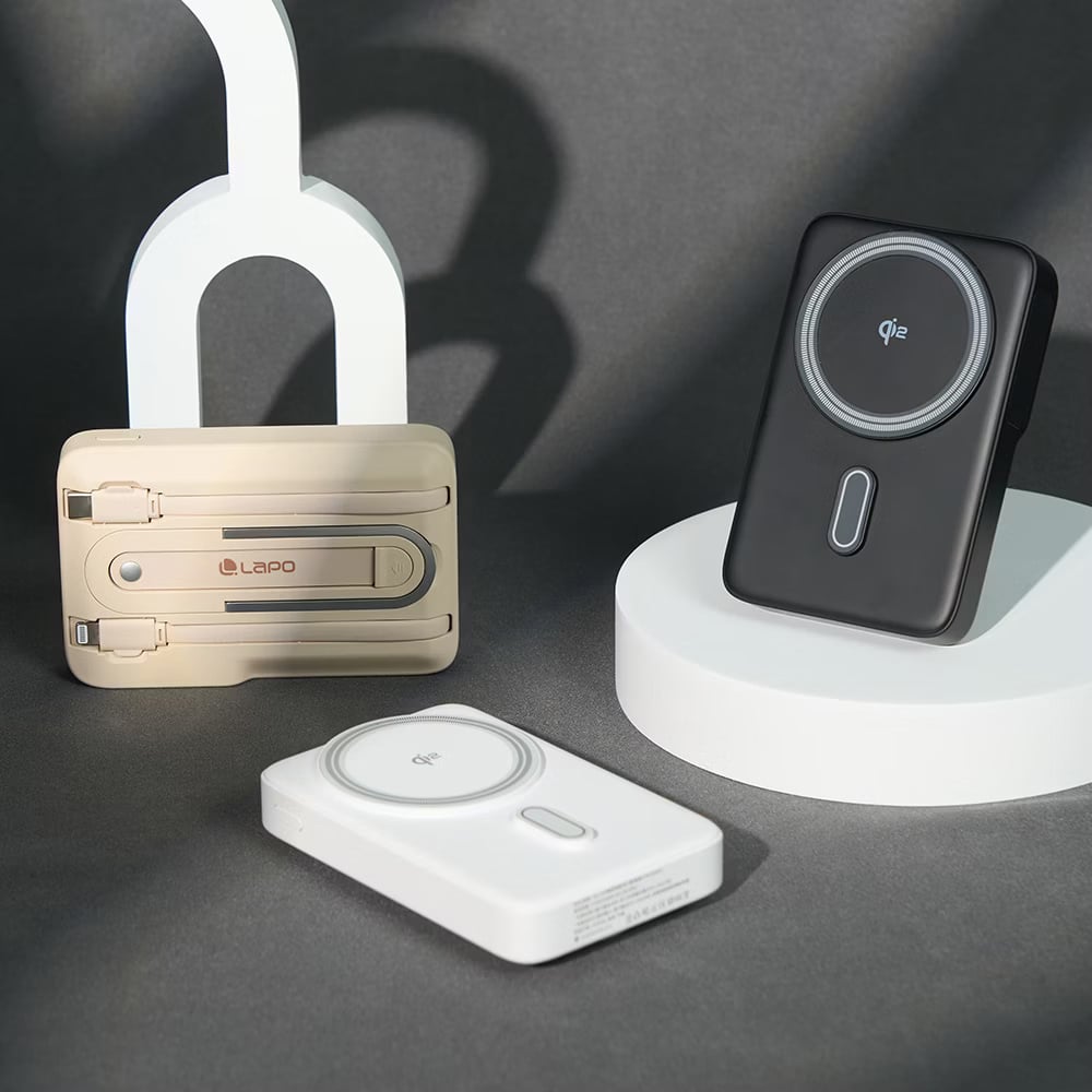 ｜LaPO｜Qi2 15W磁吸無線充行動電源｜38.5Wh具Wh標示｜六合一設計｜小電流模式｜快充自帶線