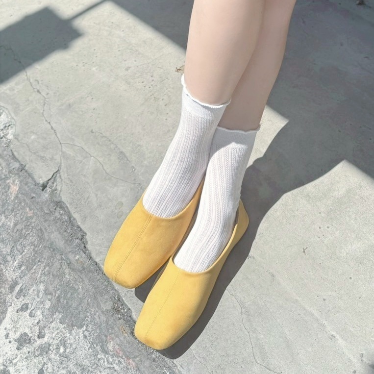 文青風方頭平底娃娃鞋