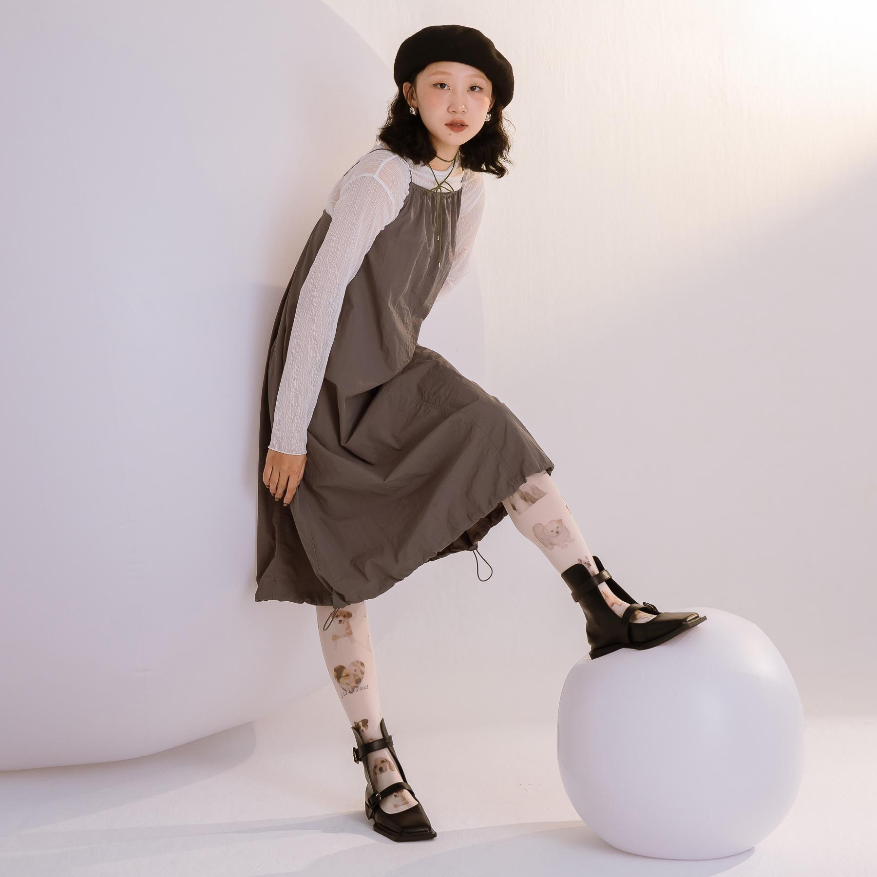 法式復古方頭高筒瑪莉珍鞋