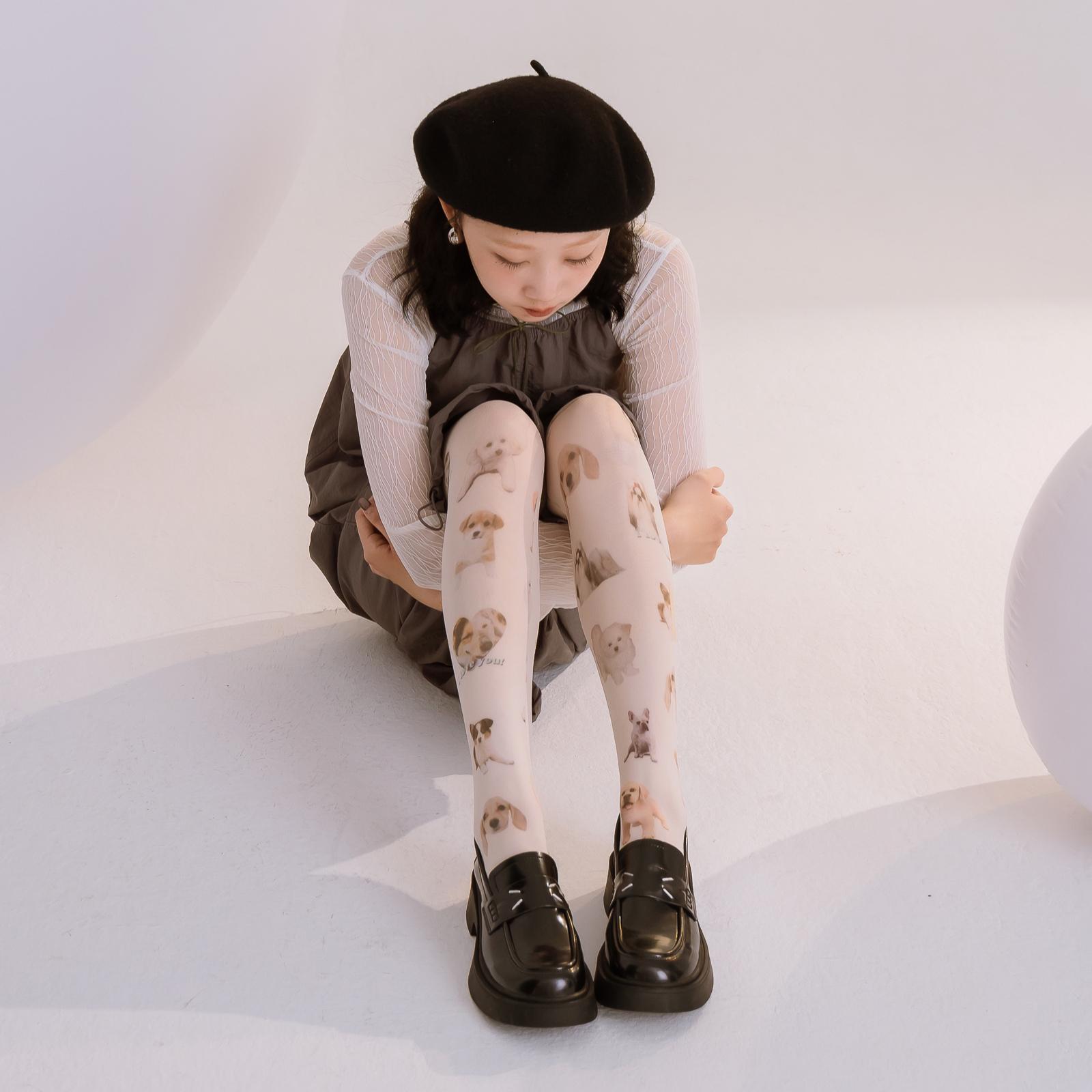 縫線貓咪寬版厚底樂福鞋