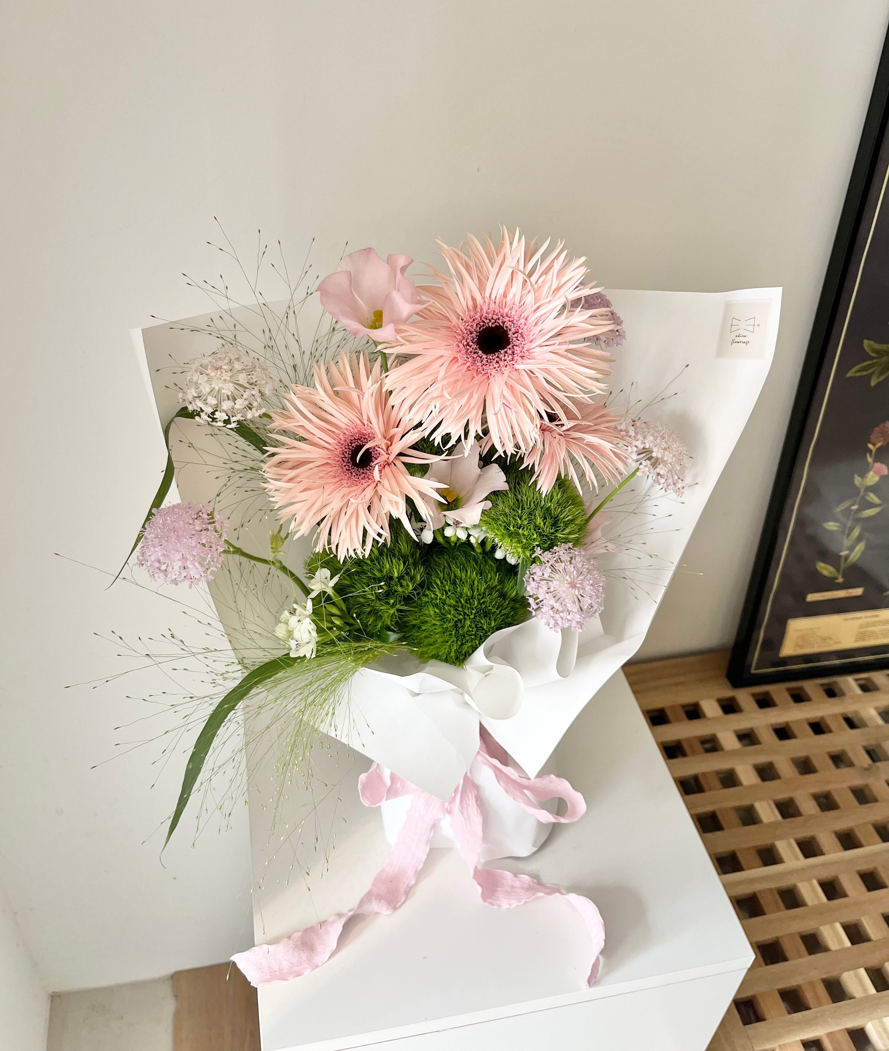 羽毛太陽粉色自然客製花束 Customized Bouquet