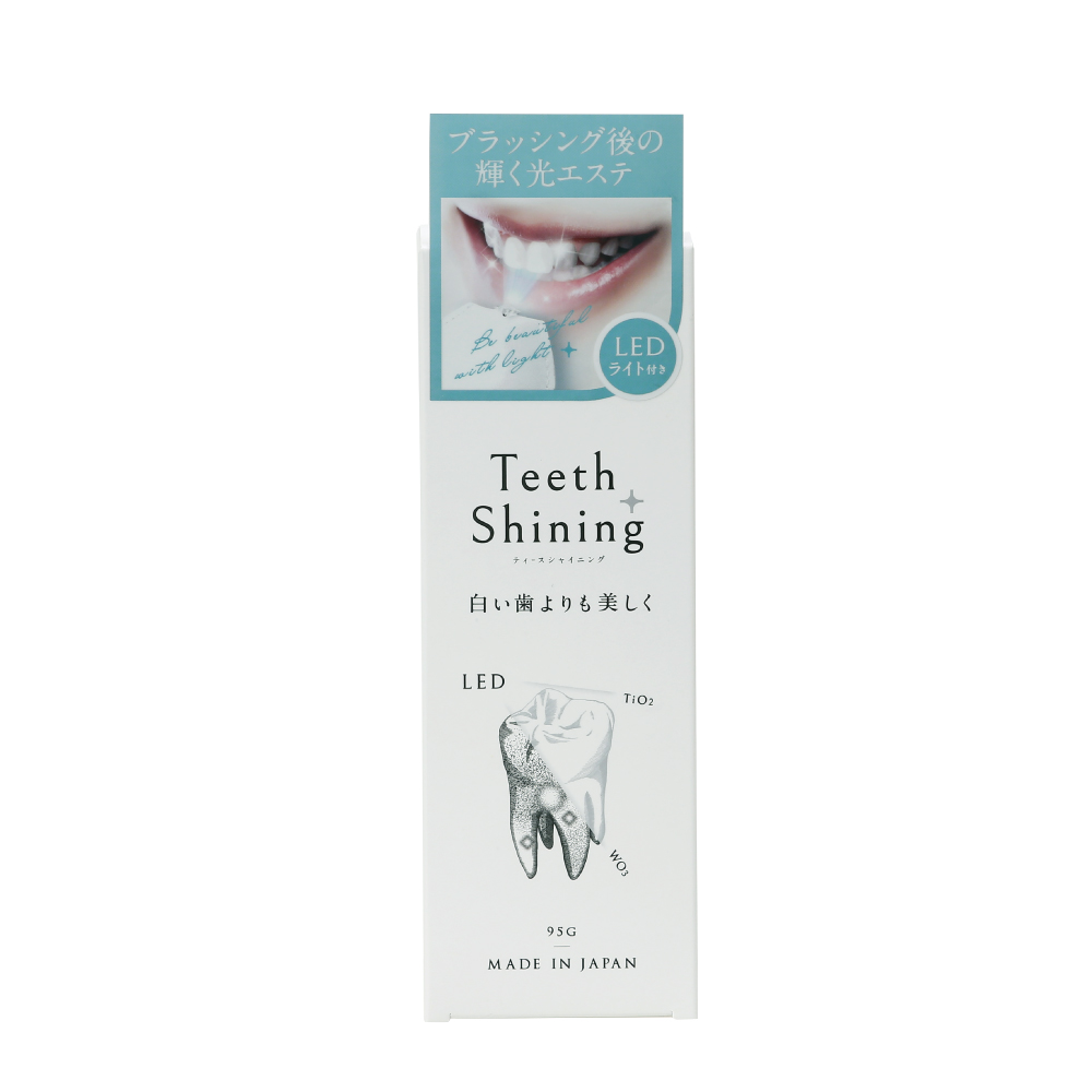 【Teeth Shining】LED光觸媒炫白牙膏+攜帶LED冷光燈組(爽快薄荷清香) 95g