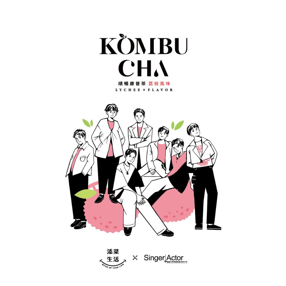 Best Love聯名手繪款|順暢康普茶(經典荔枝風味)6入組