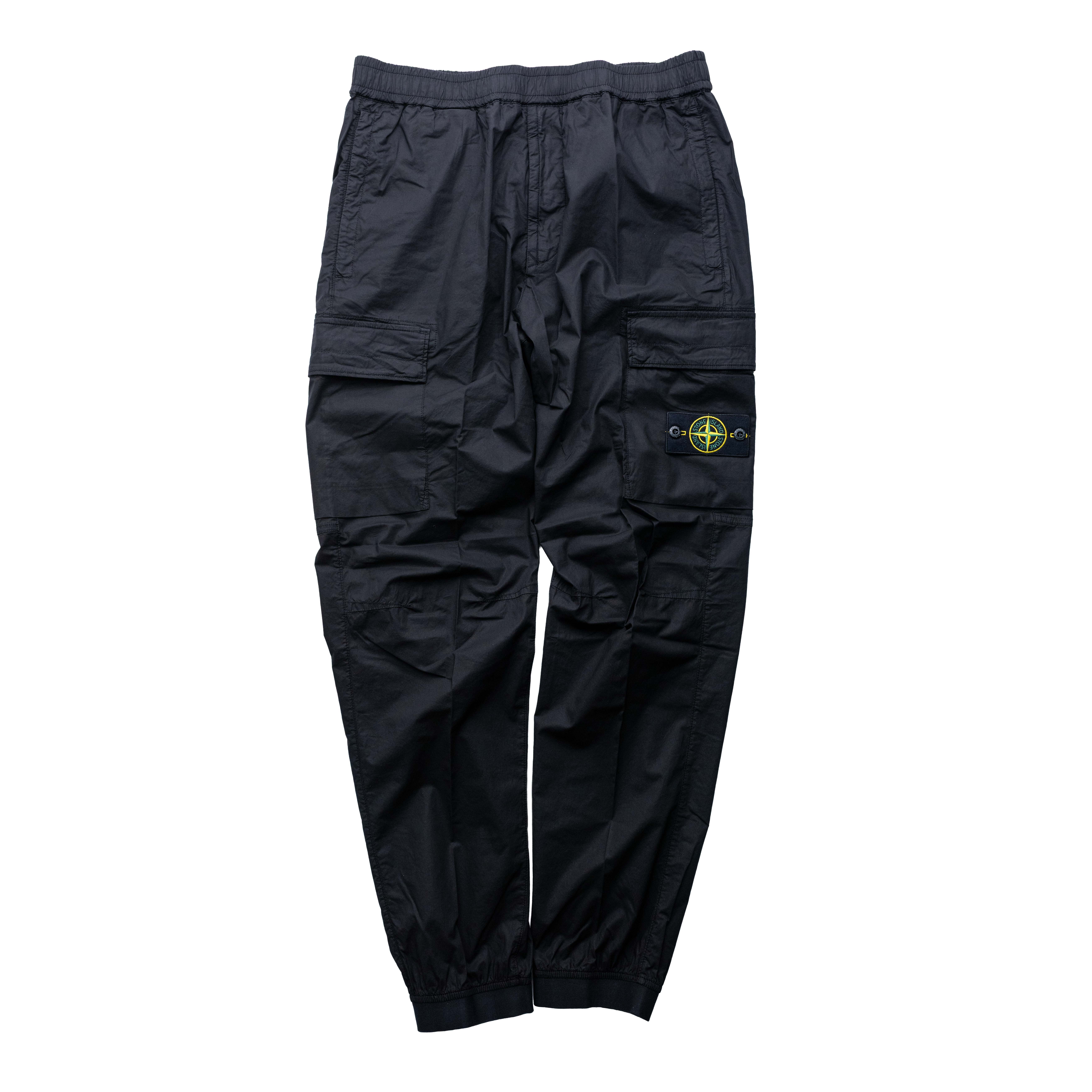 Stone Island 標準錐形彈性纖維口袋長褲 黑