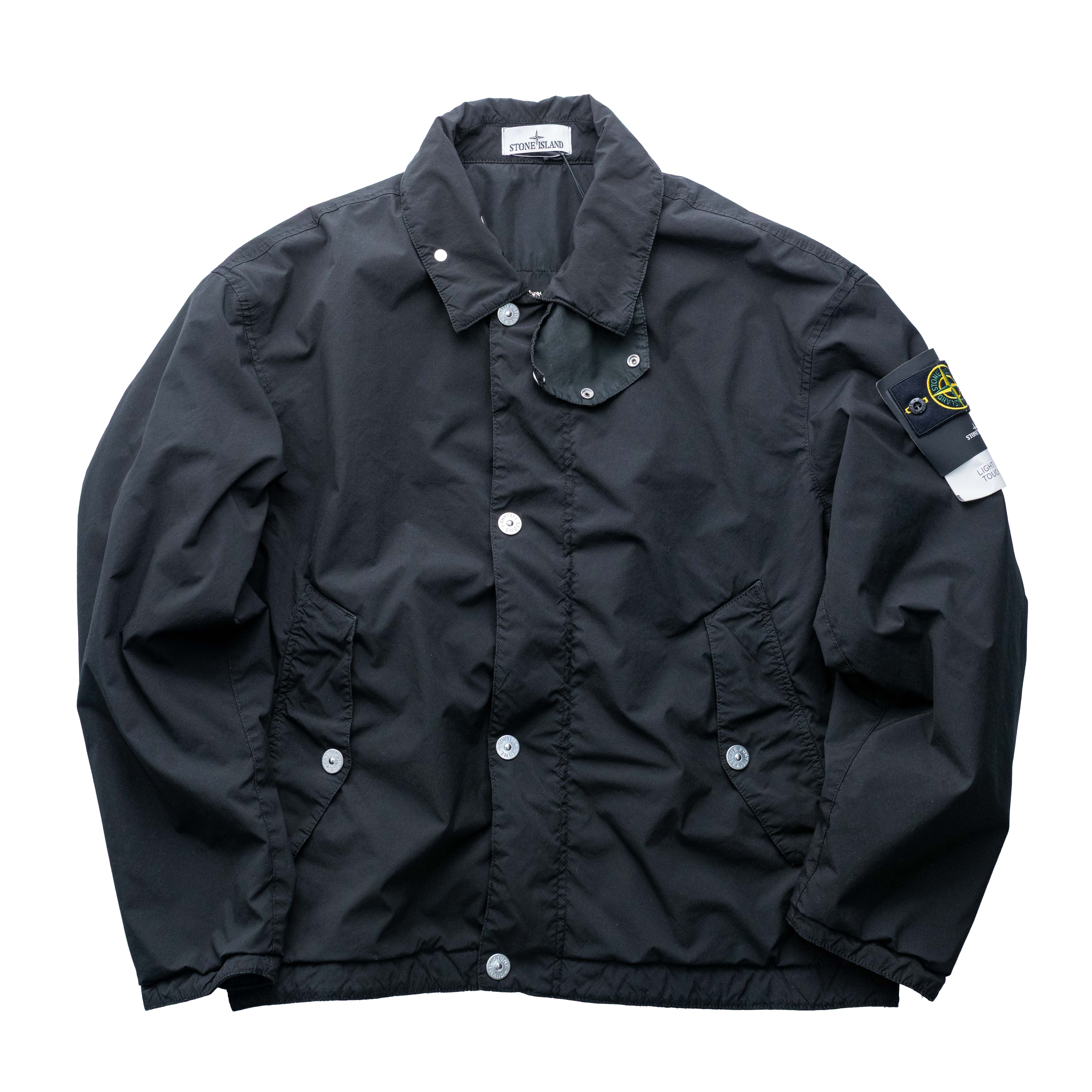 Stone Island Light Compact Touch 立領短版尼龍外套 黑