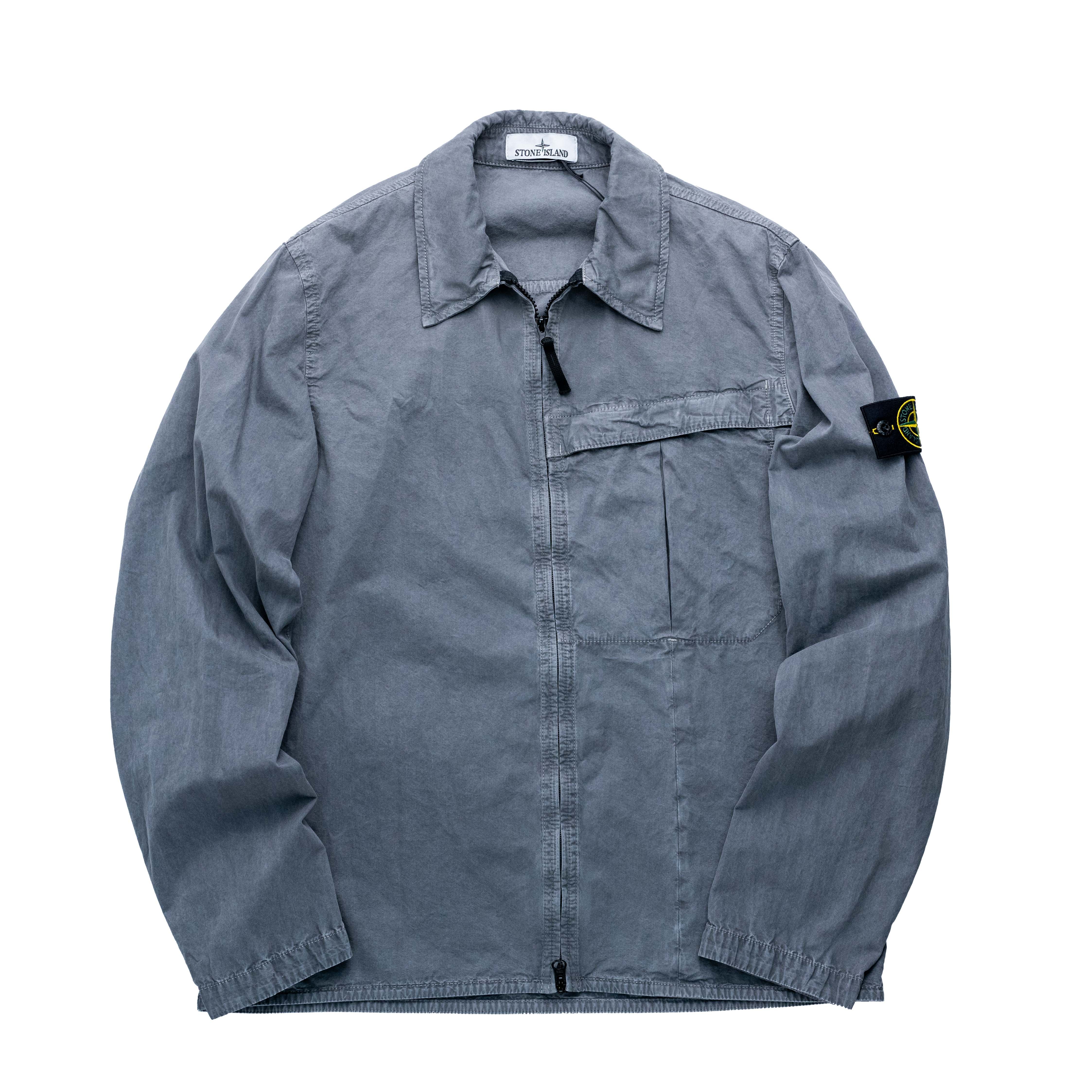 Stone Island 工作襯衫 水洗水泥灰