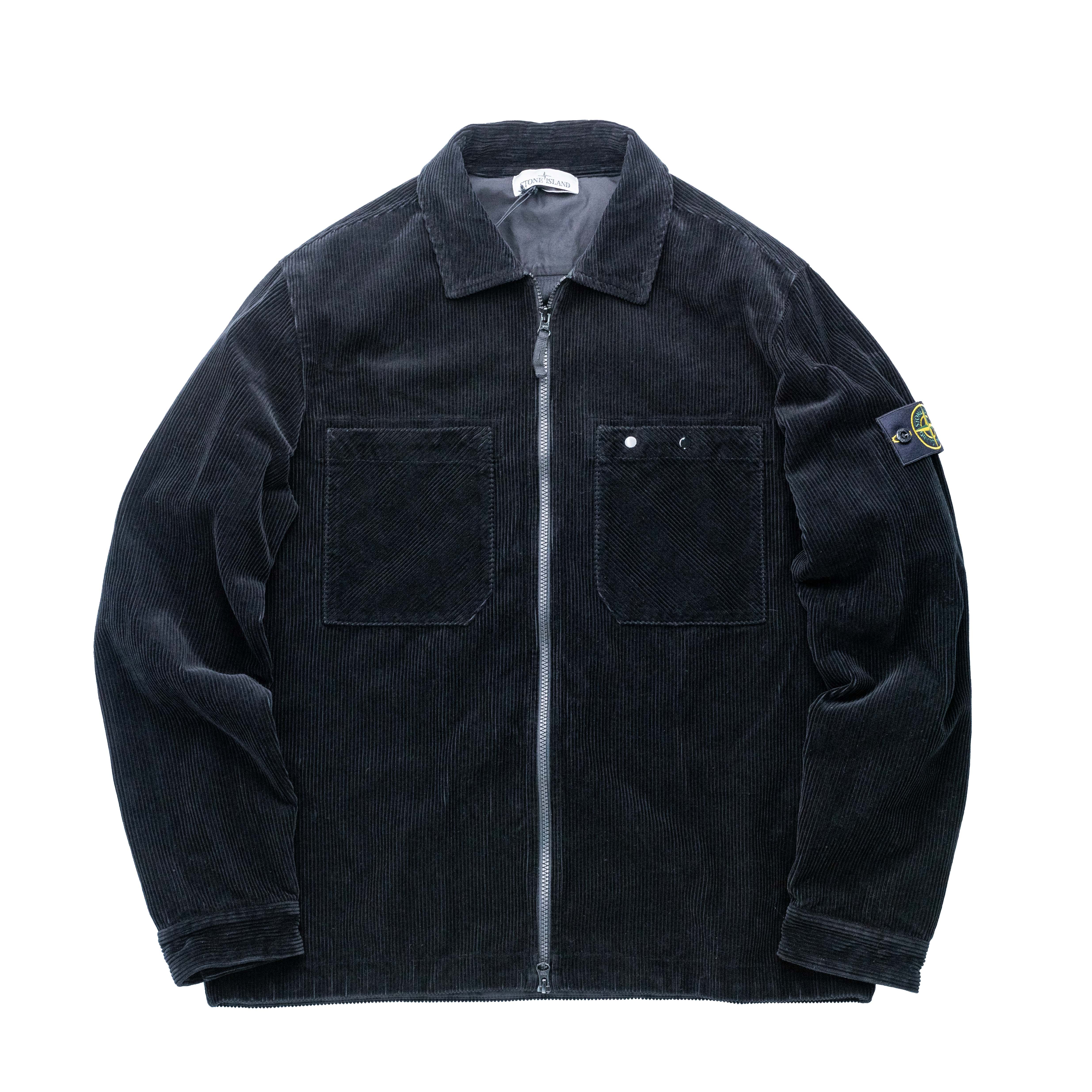 Stone Island 燈芯絨襯衫外套 黑色