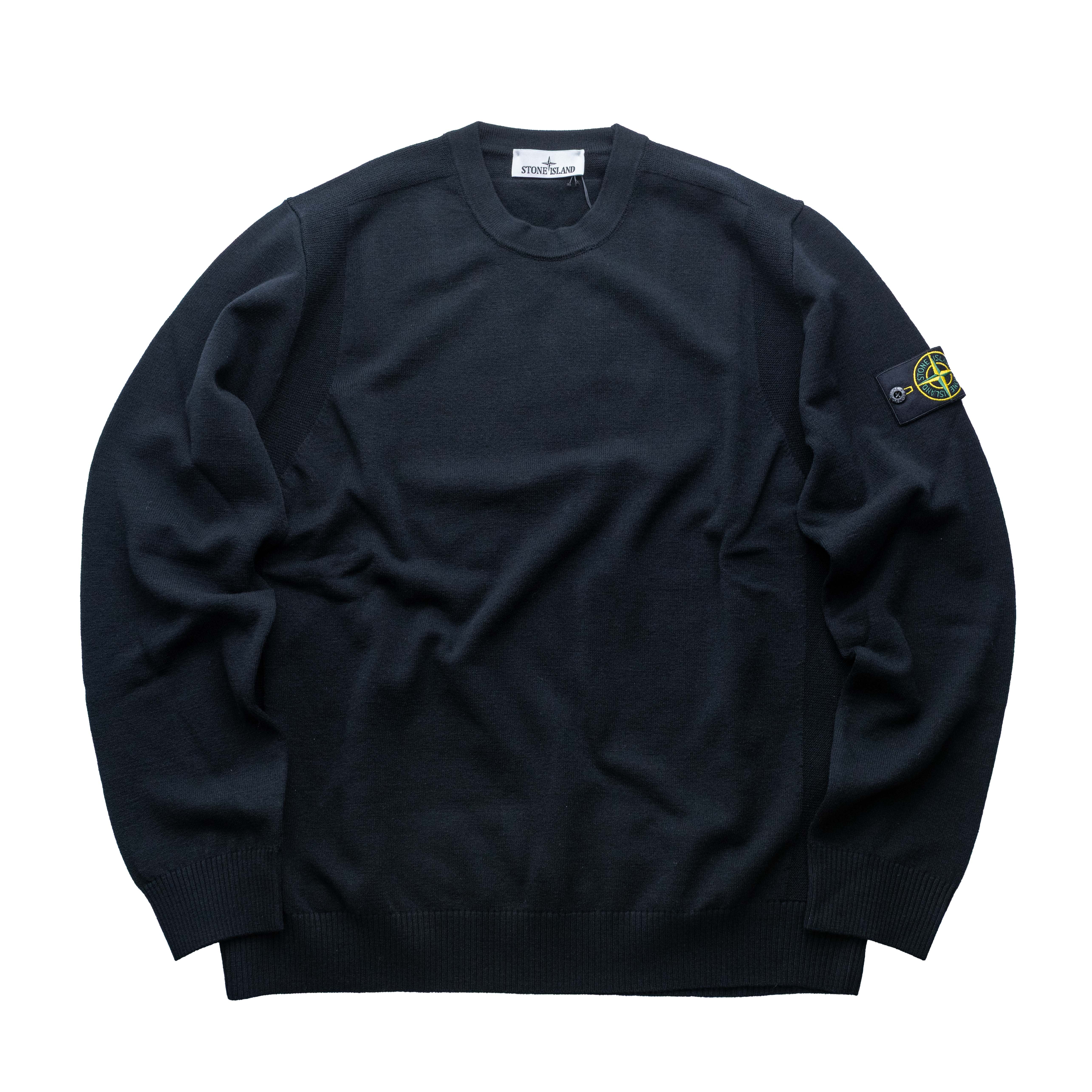 Stone Island RWS 羊毛薄針織衛衣 黑