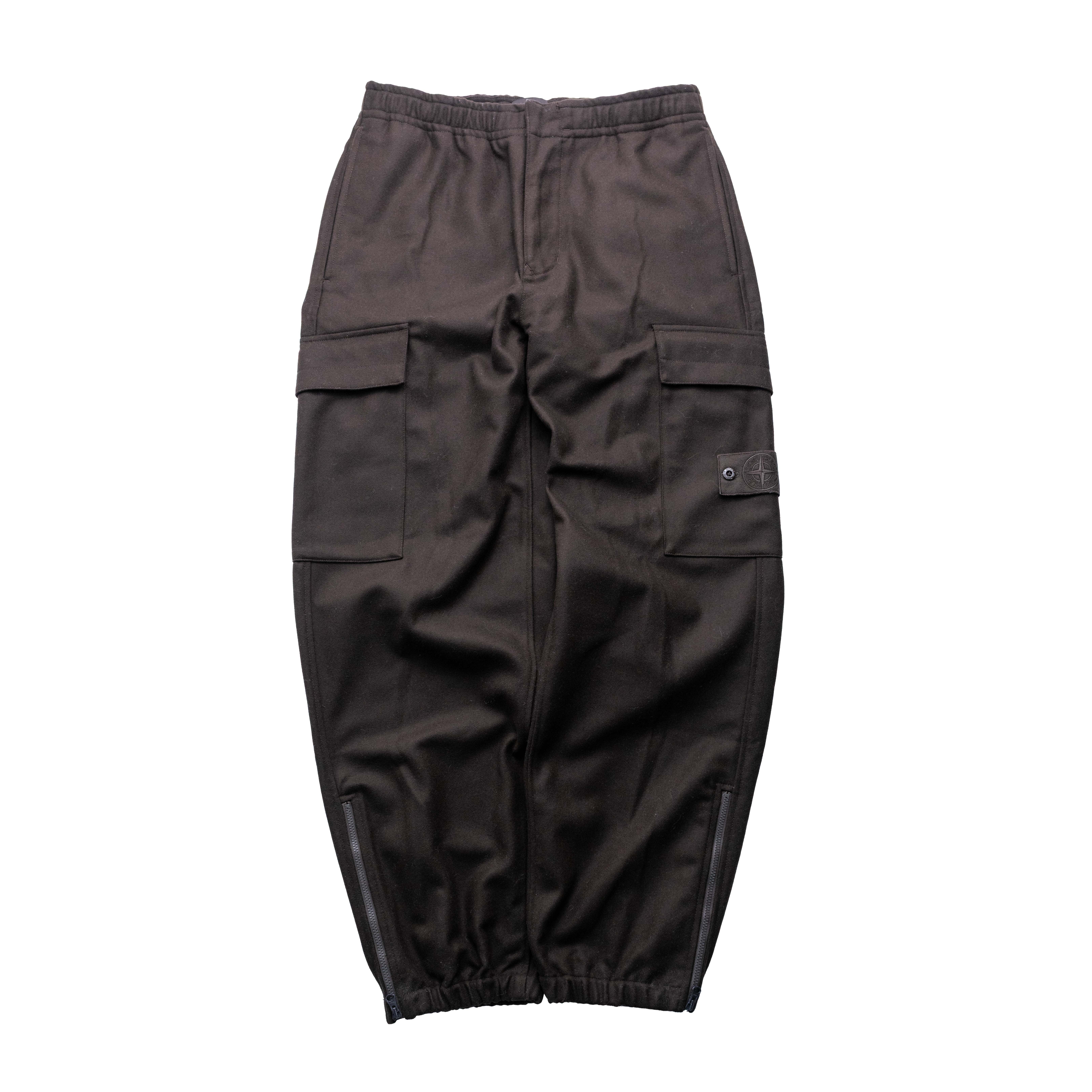 Stone Island Ghost 幽靈羊毛寬褲 灰褐色