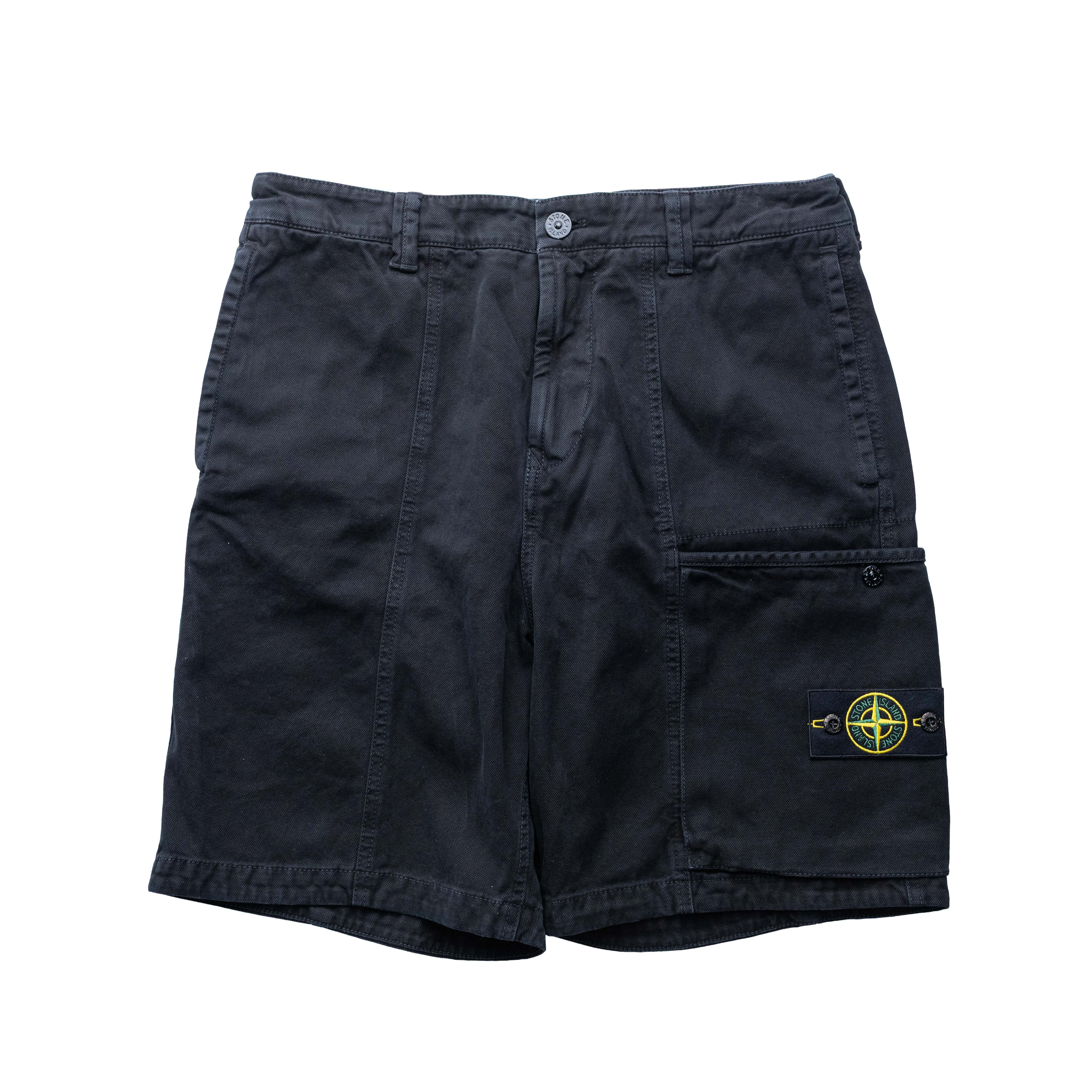 Stone Island 巴拿馬棉舒適短褲 黑色