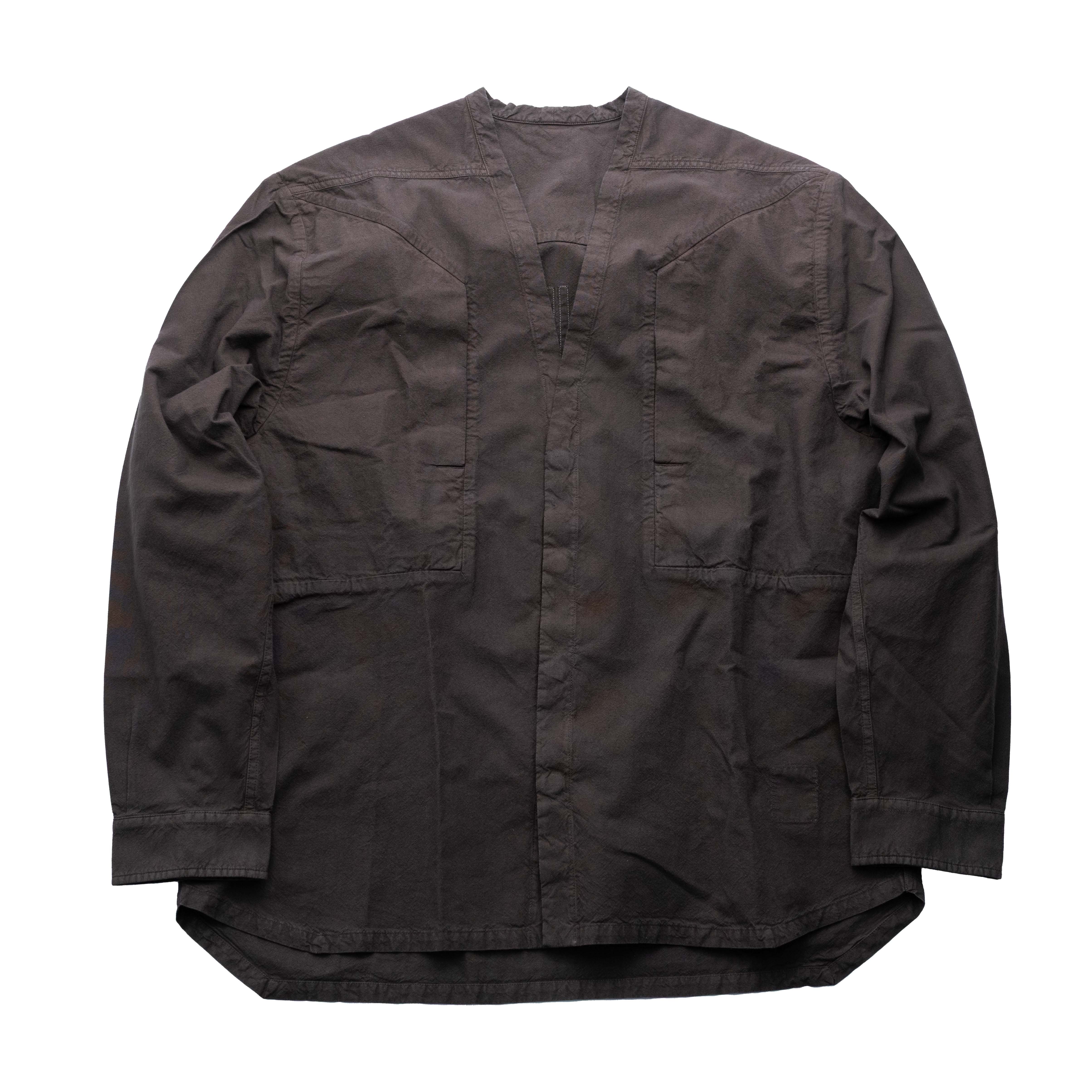 Rick Owens DRKSHDW 副線 Larry Jumbo Fogpocket 襯衫 棕色