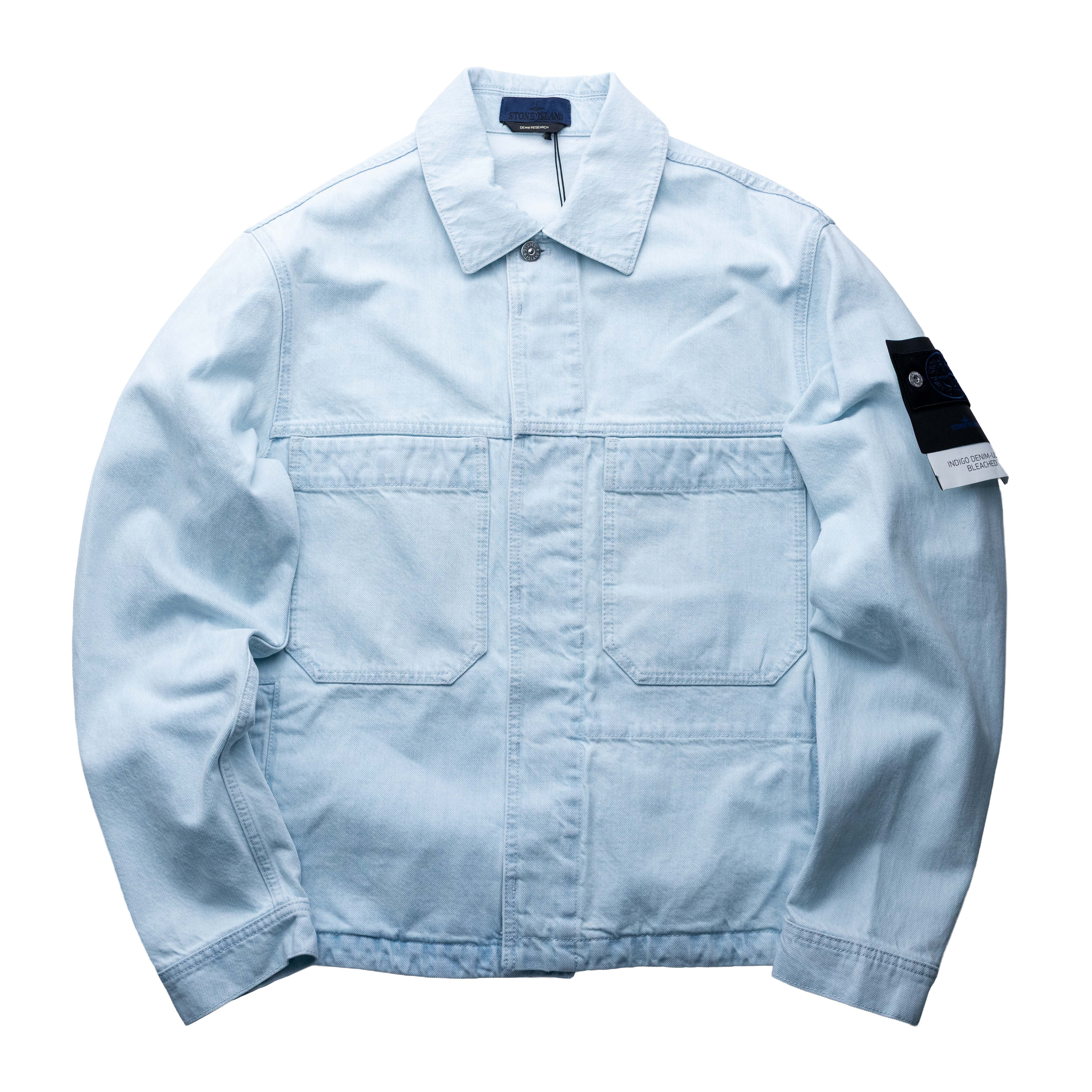 Stone Island 丹寧外套 過漂藍