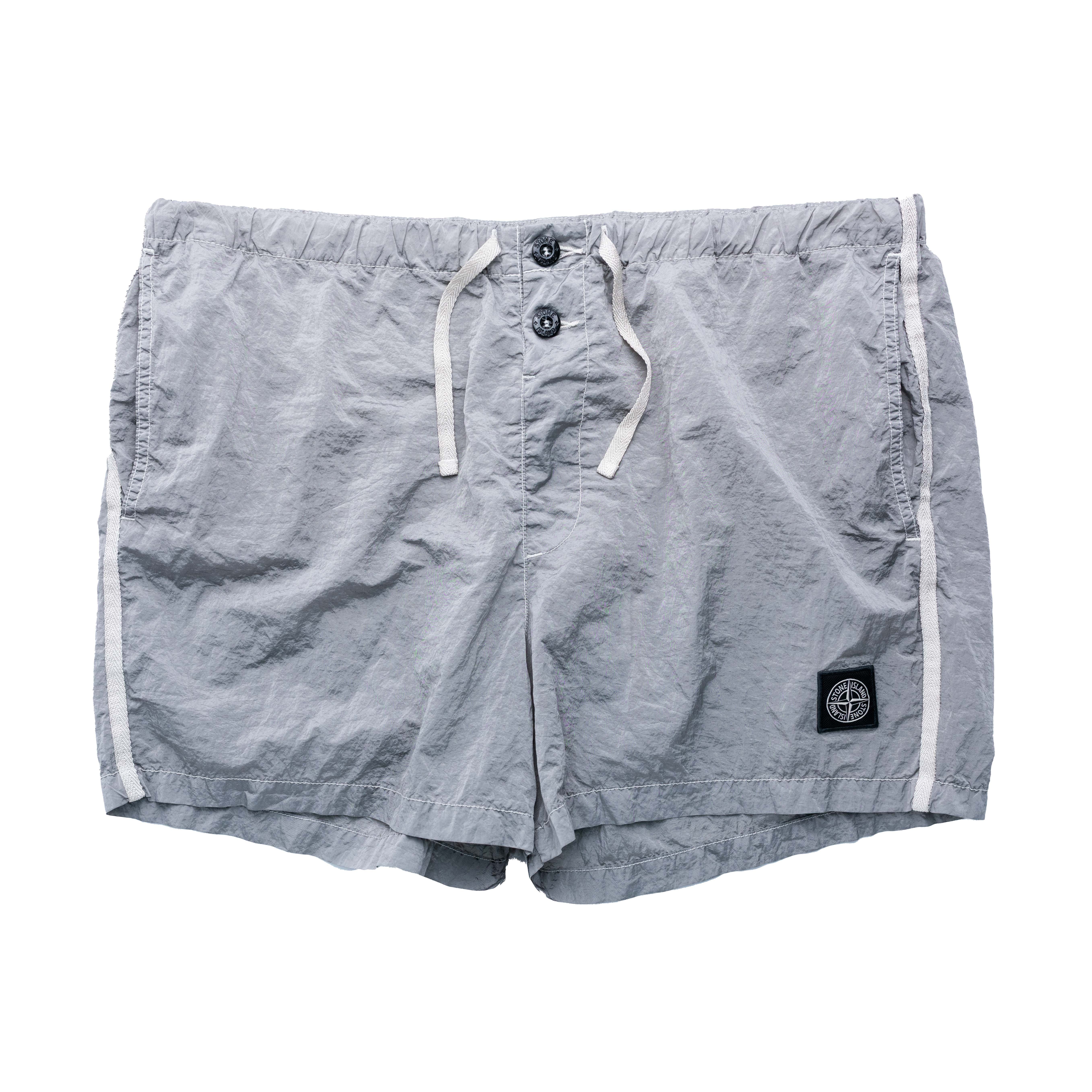 Stone Island 金屬尼龍沙灘褲 灰