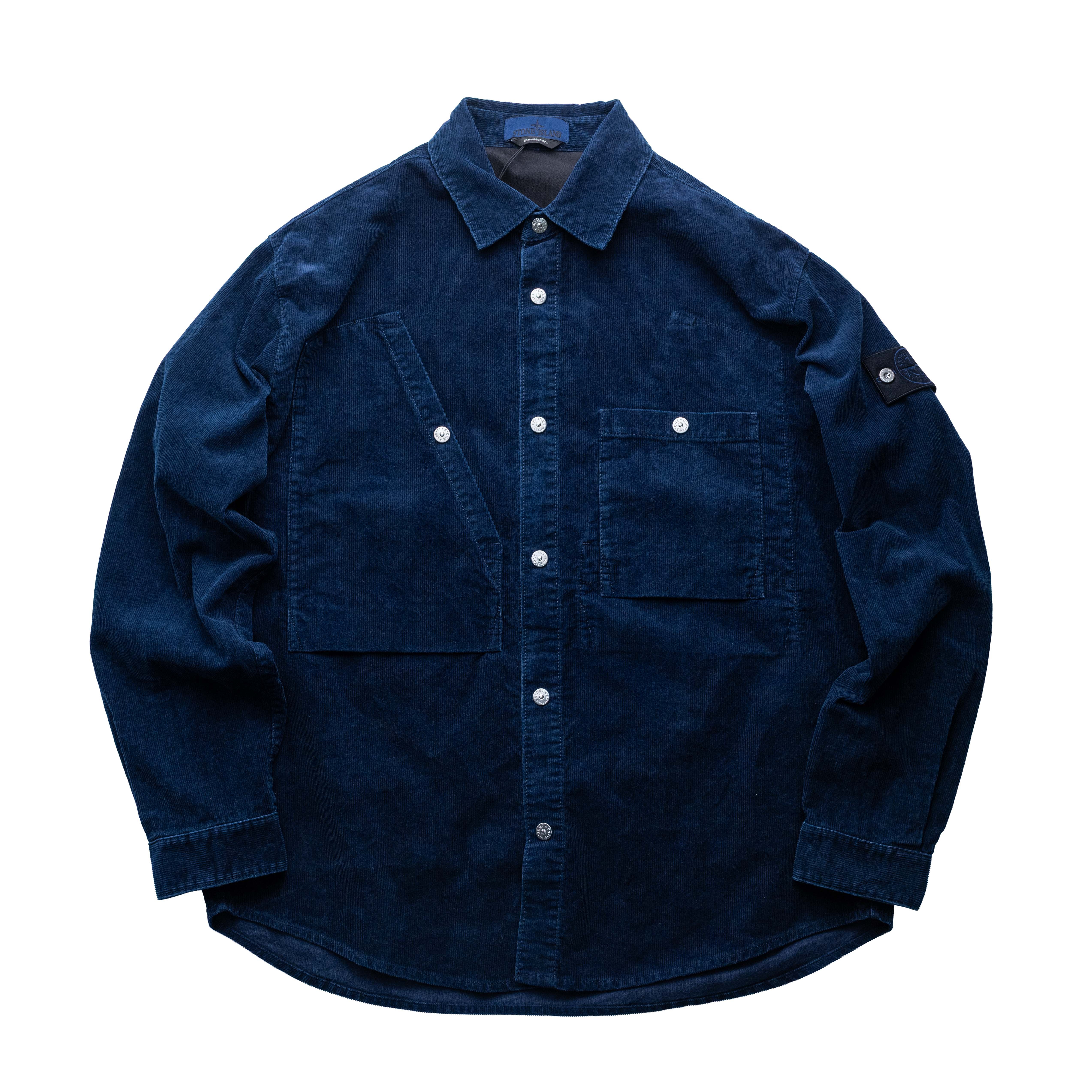 Stone Island 丹寧燈芯絨襯衫 藍