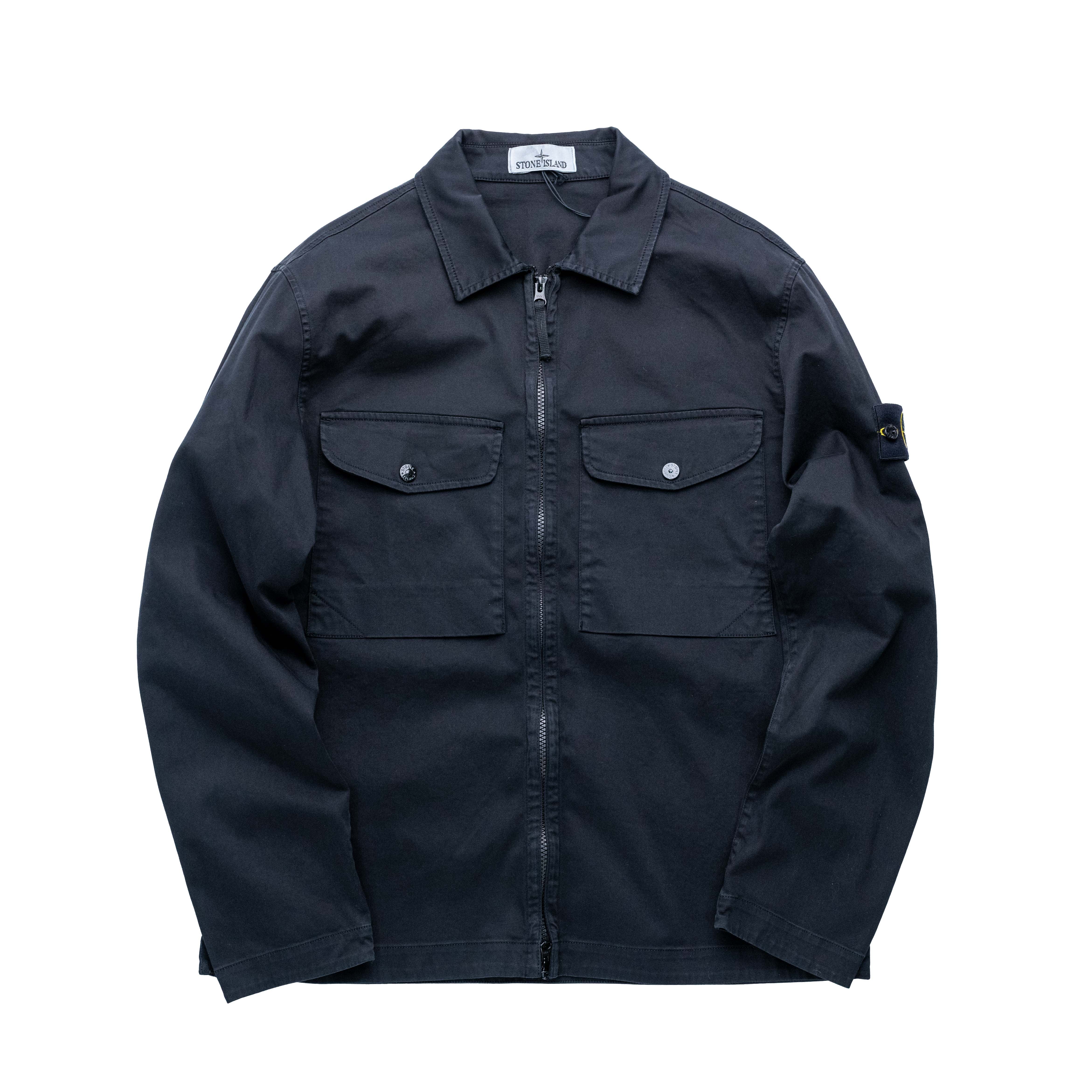 Stone Island 口袋工裝襯衫 黑色