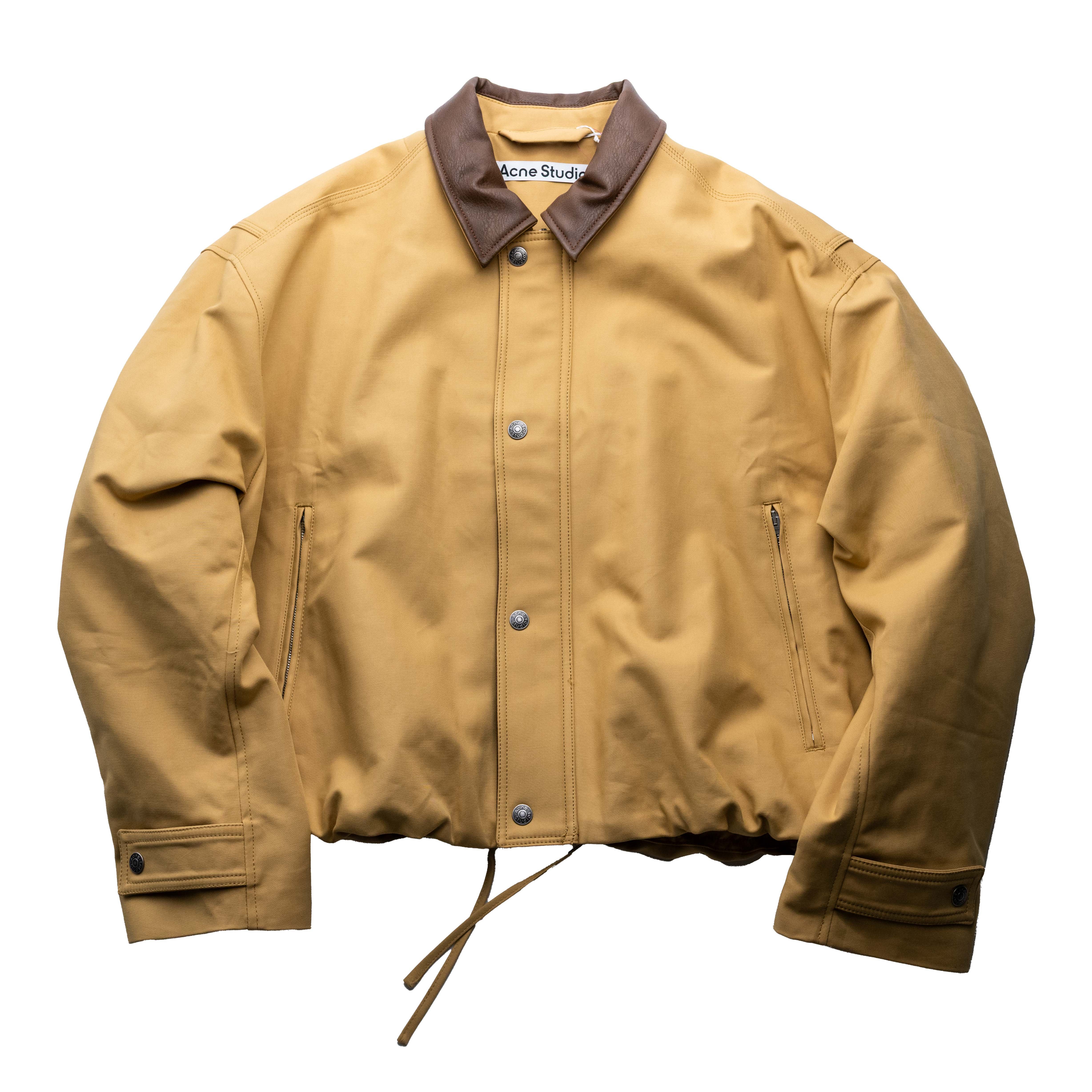 Acne Studios 皮領底特律寬短夾克 卡其