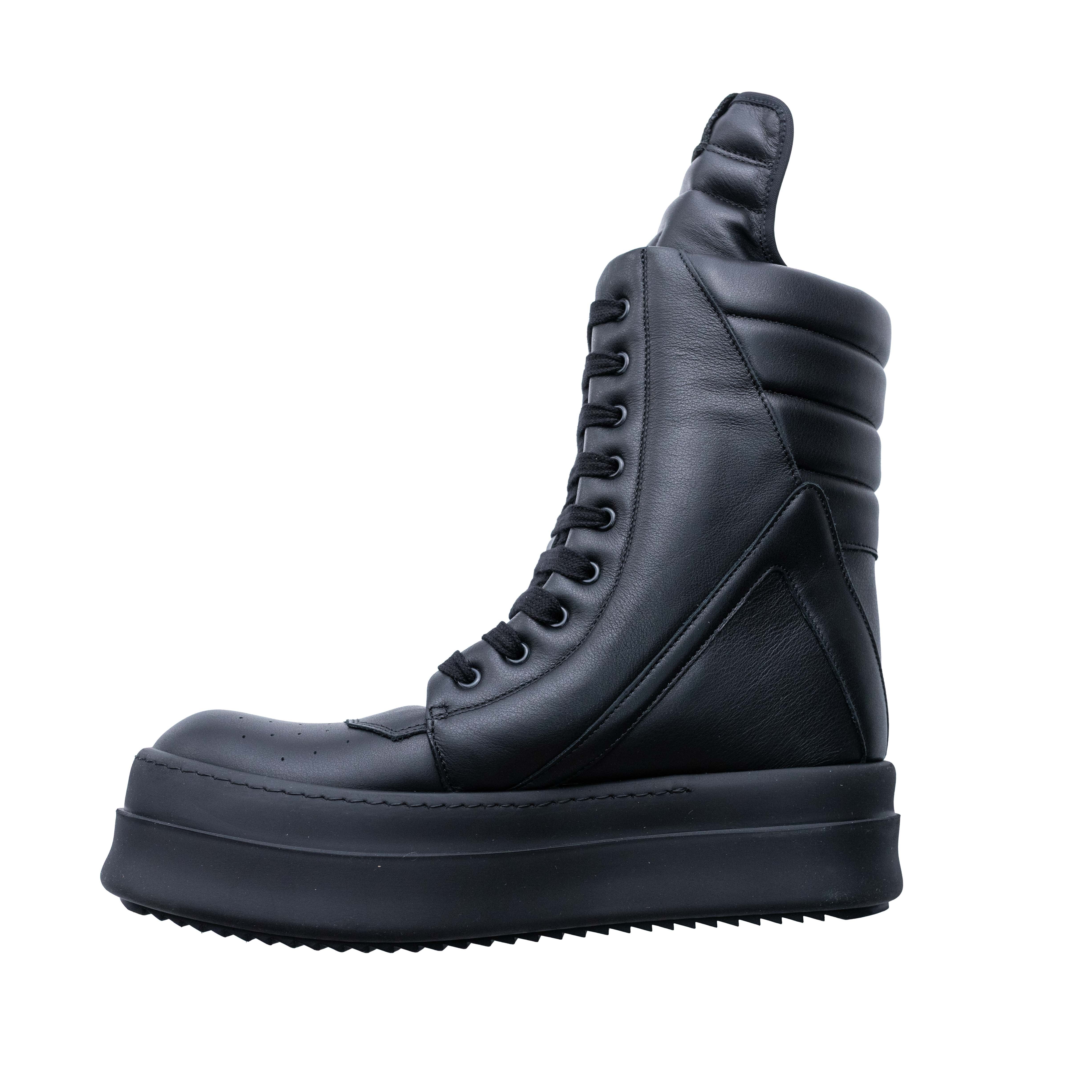 Rick Owens 主線 小牛皮 Mega Geobasket 高筒 黑色