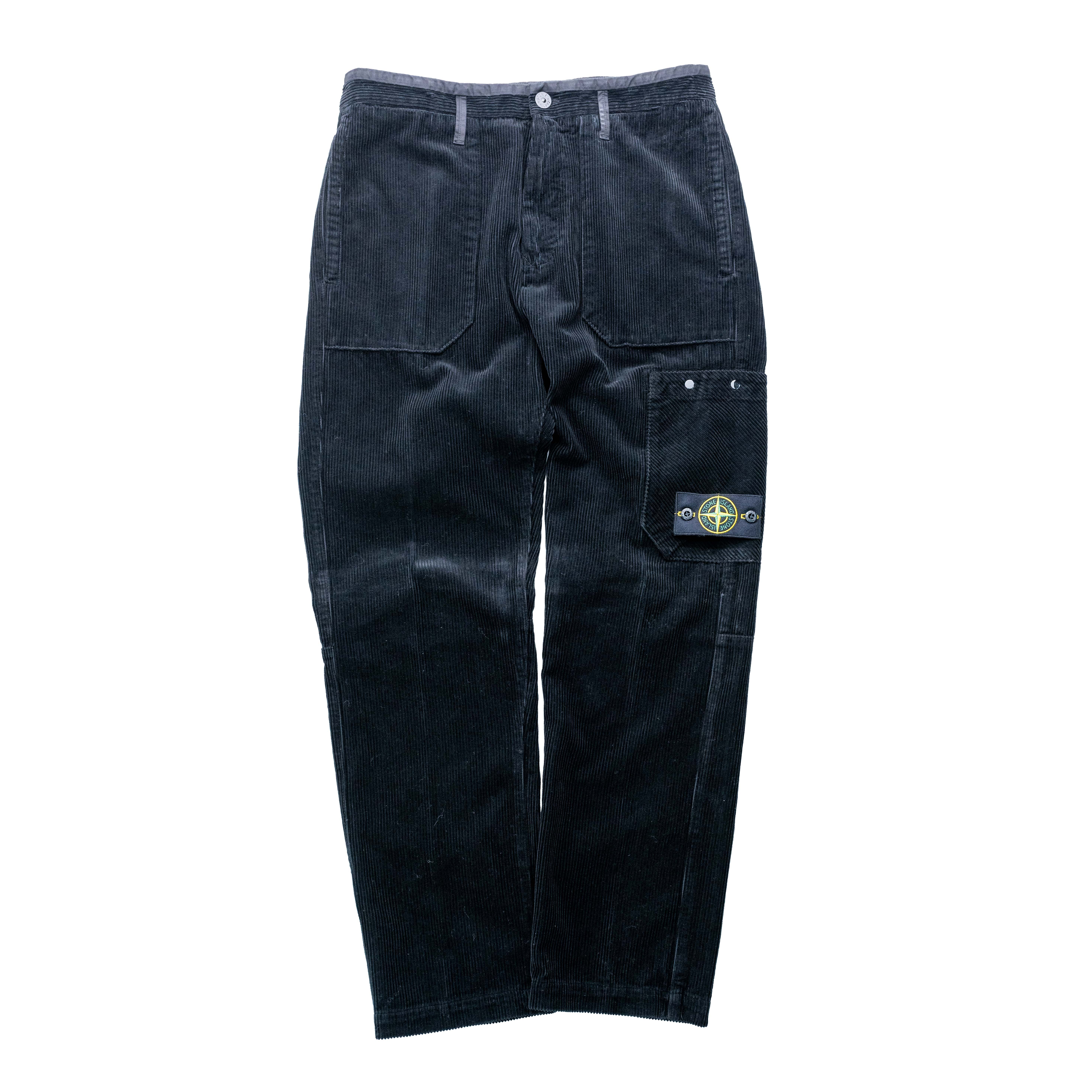 Stone Island 燈芯絨800標準版型長褲 黑色