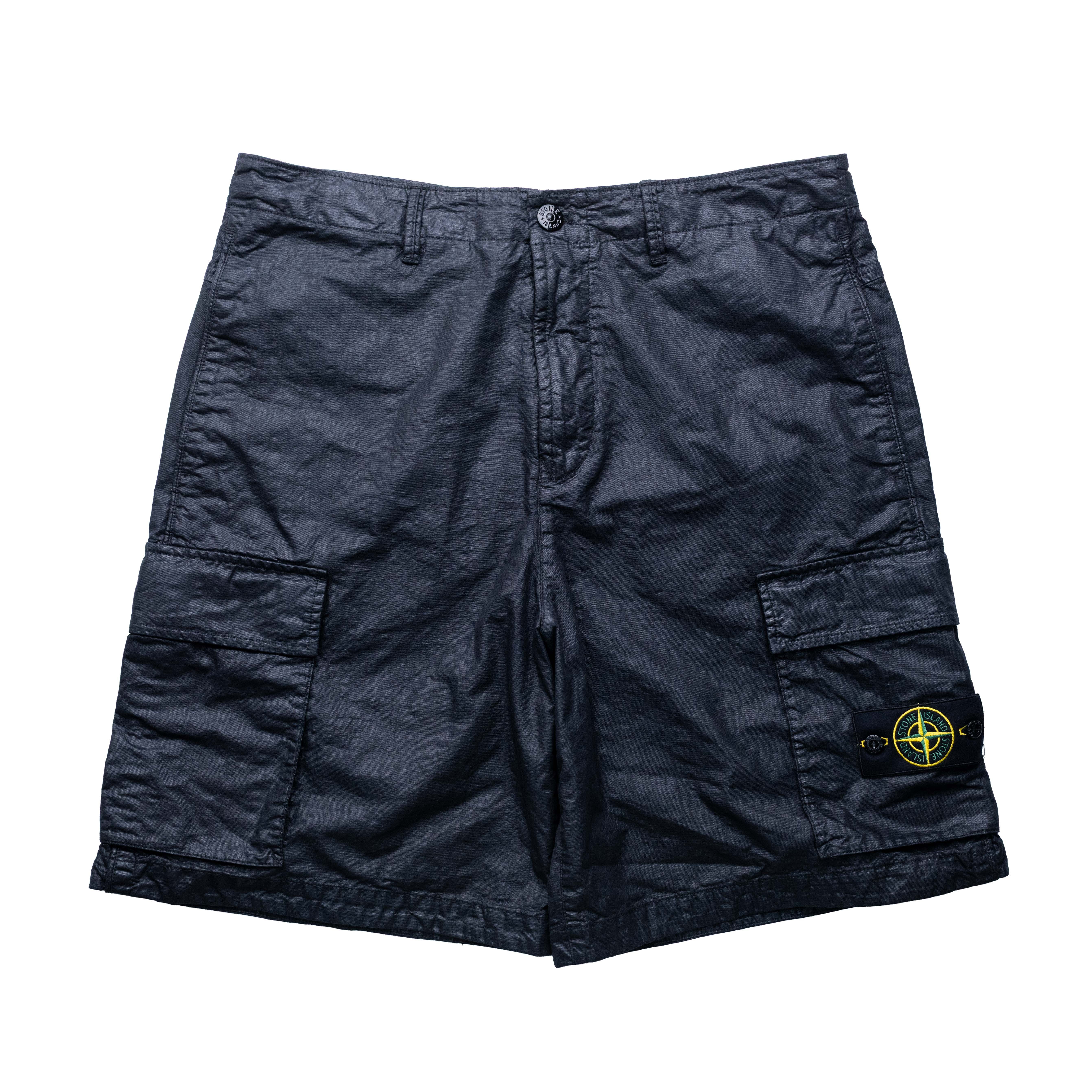 Stone Island 巴拿馬尼龍寬鬆口袋短褲 黑