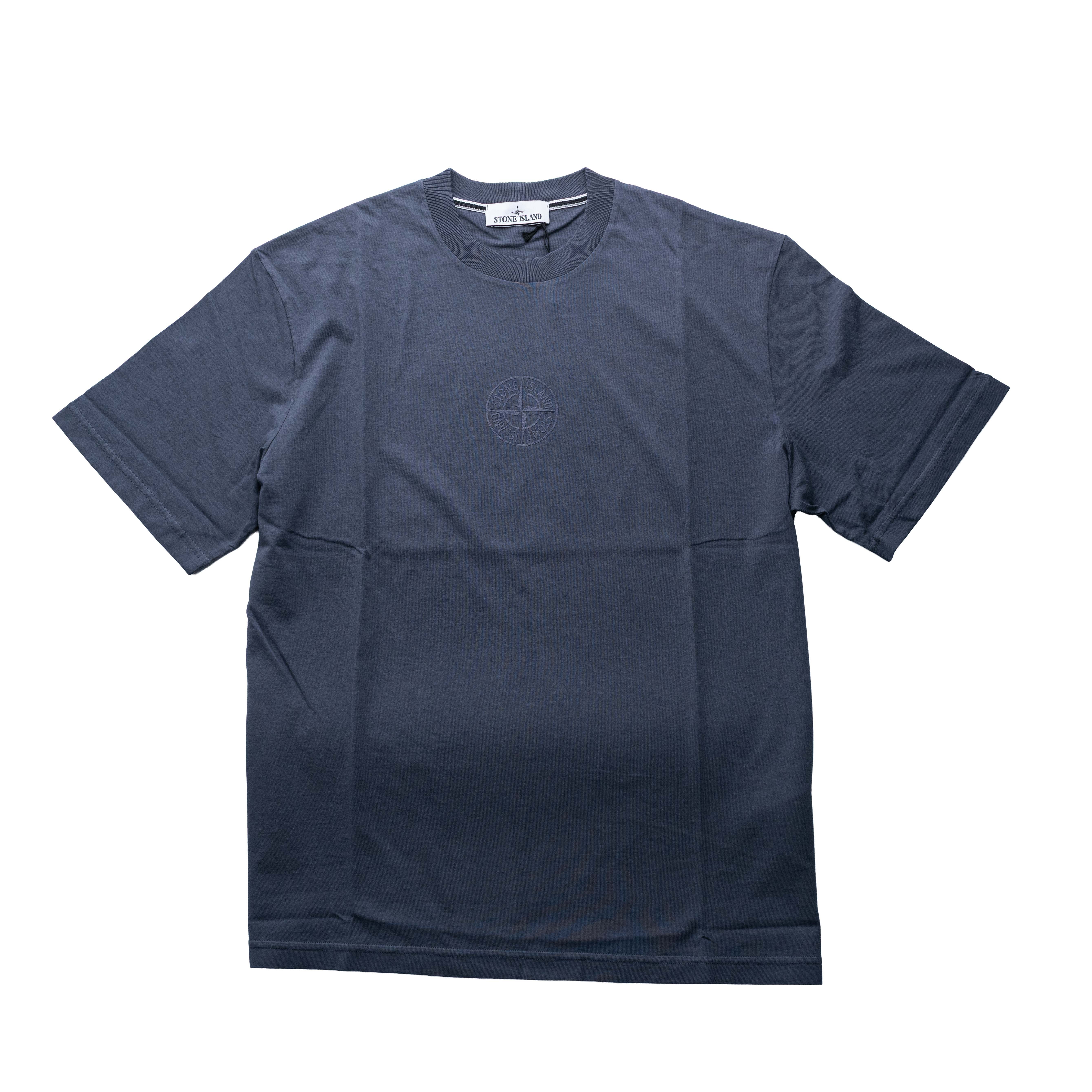 Stone Island 有機棉短袖 灰藍色