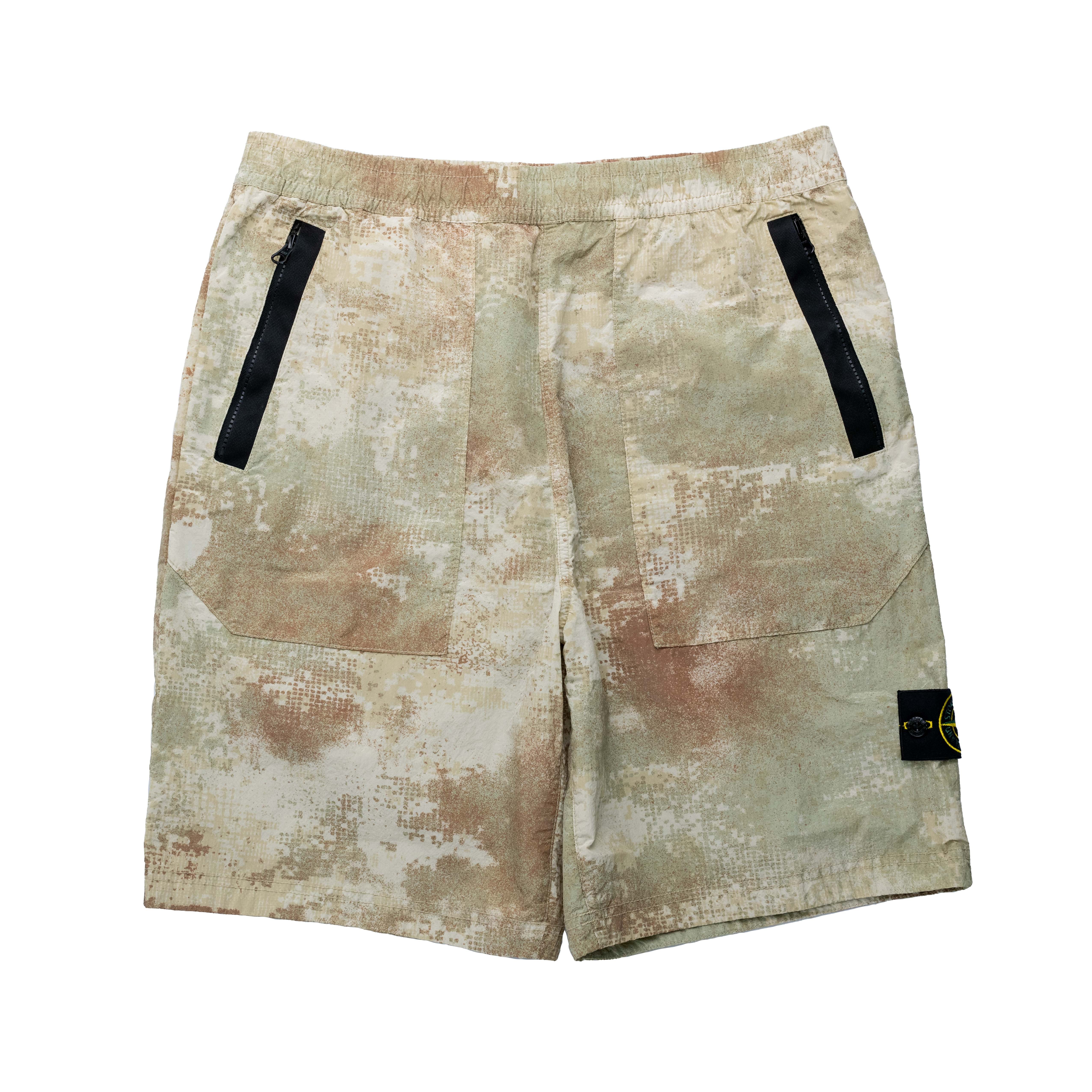 Stone Island Dissolving Grid Camual Print 再熔三裂尼龍格紋迷彩 卡其