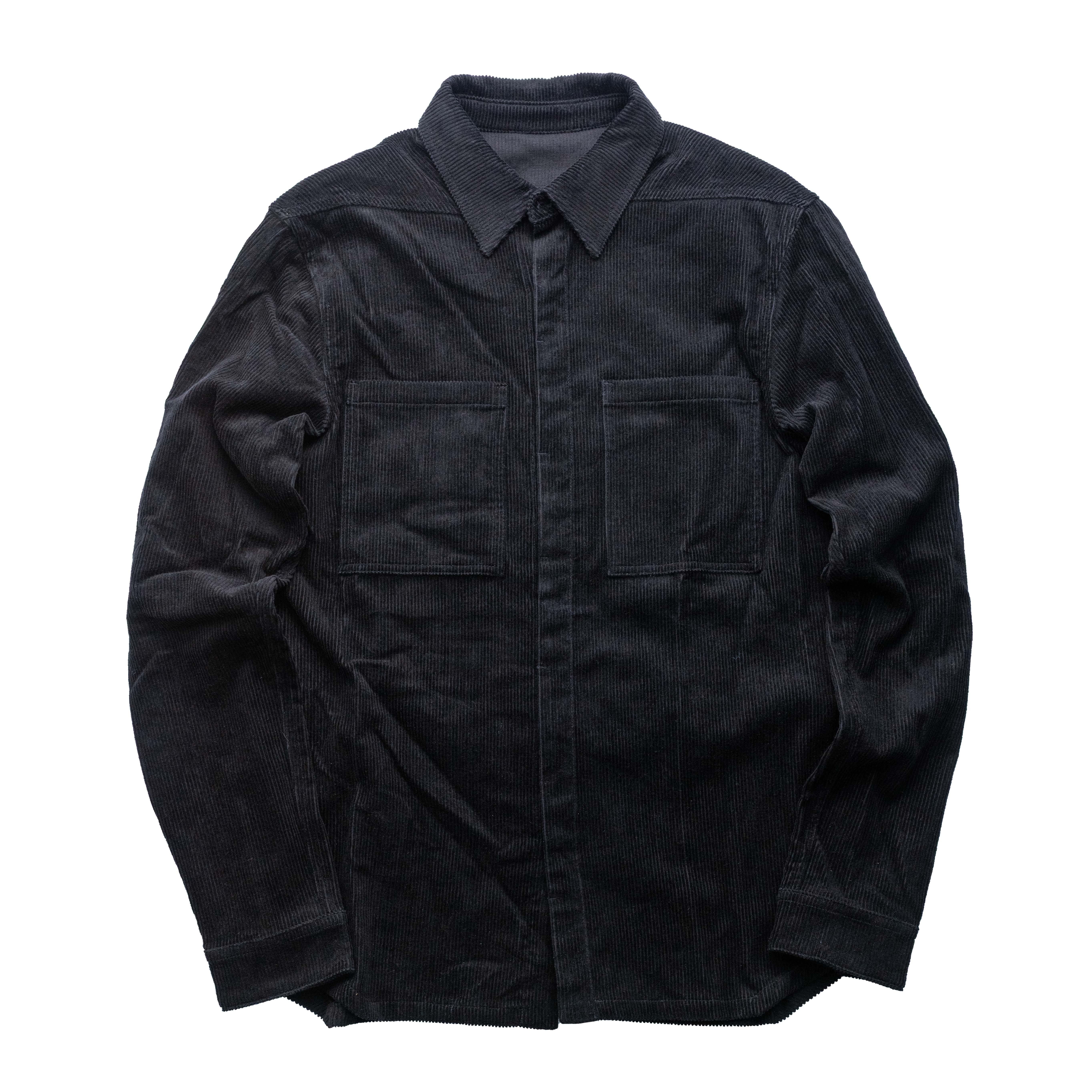 Rick Owens 主線 Work shirt linen 燈芯絨工作襯衫 黑