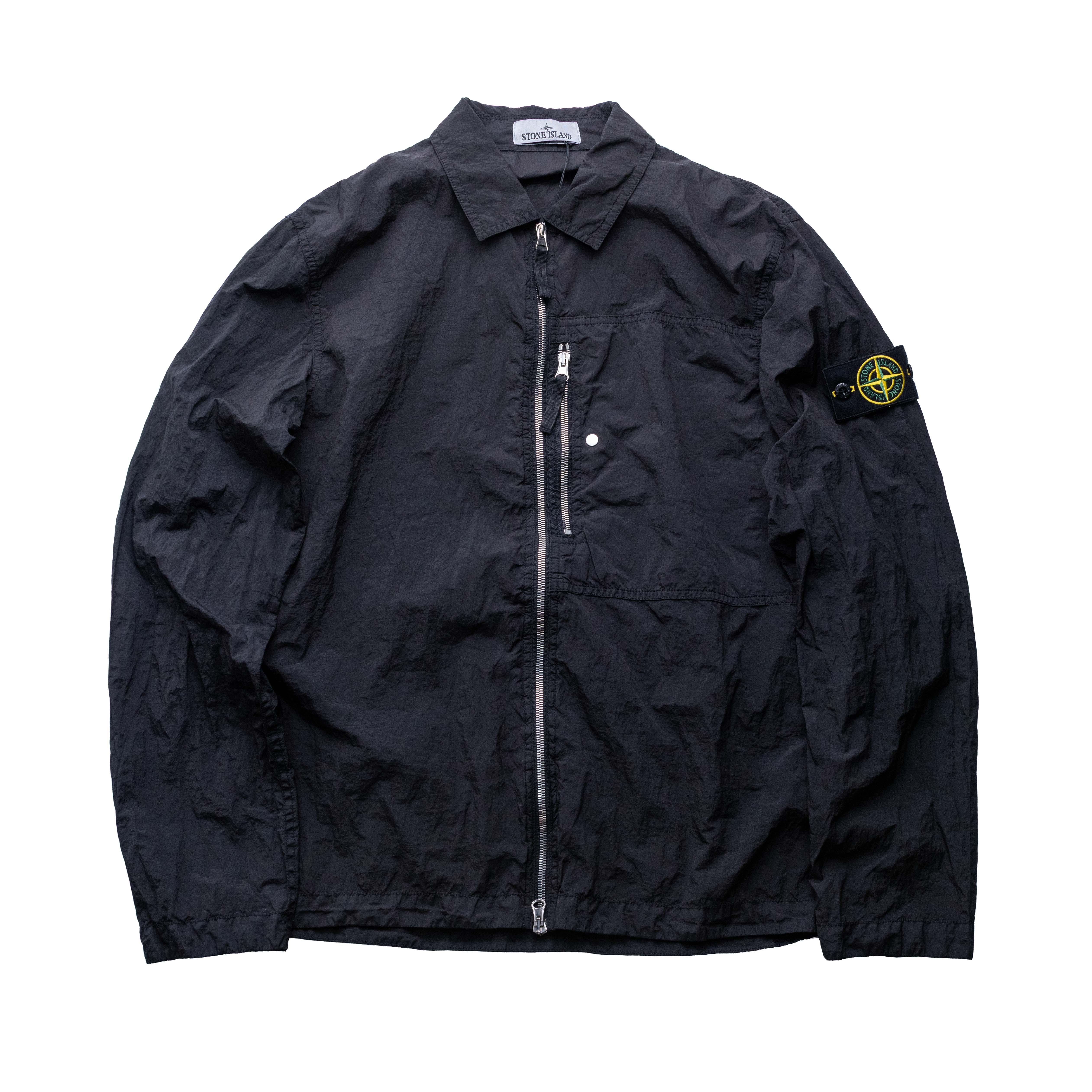 Stone Island 金屬尼龍襯衫 黑