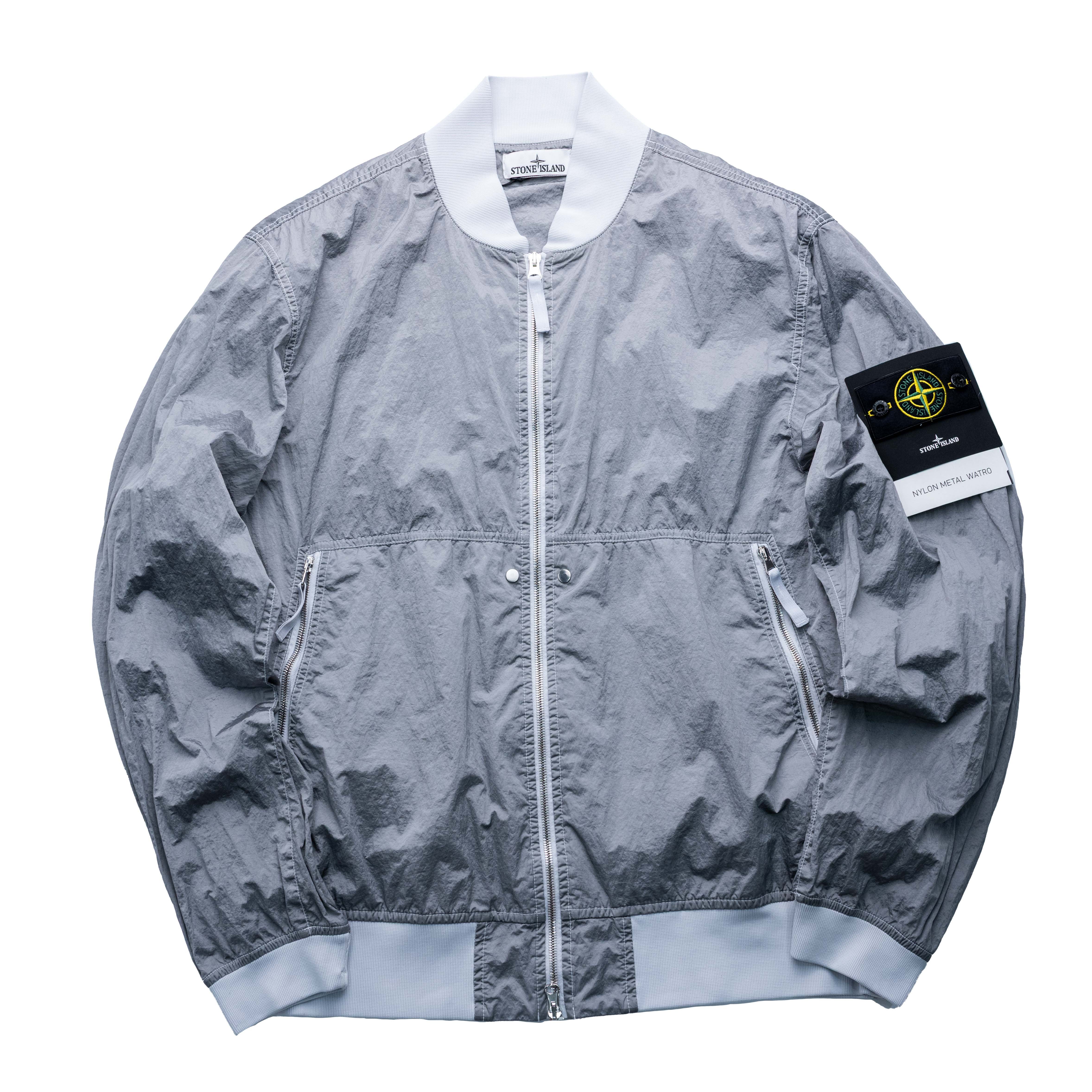 Stone Island 金屬尼龍飛行外套 灰
