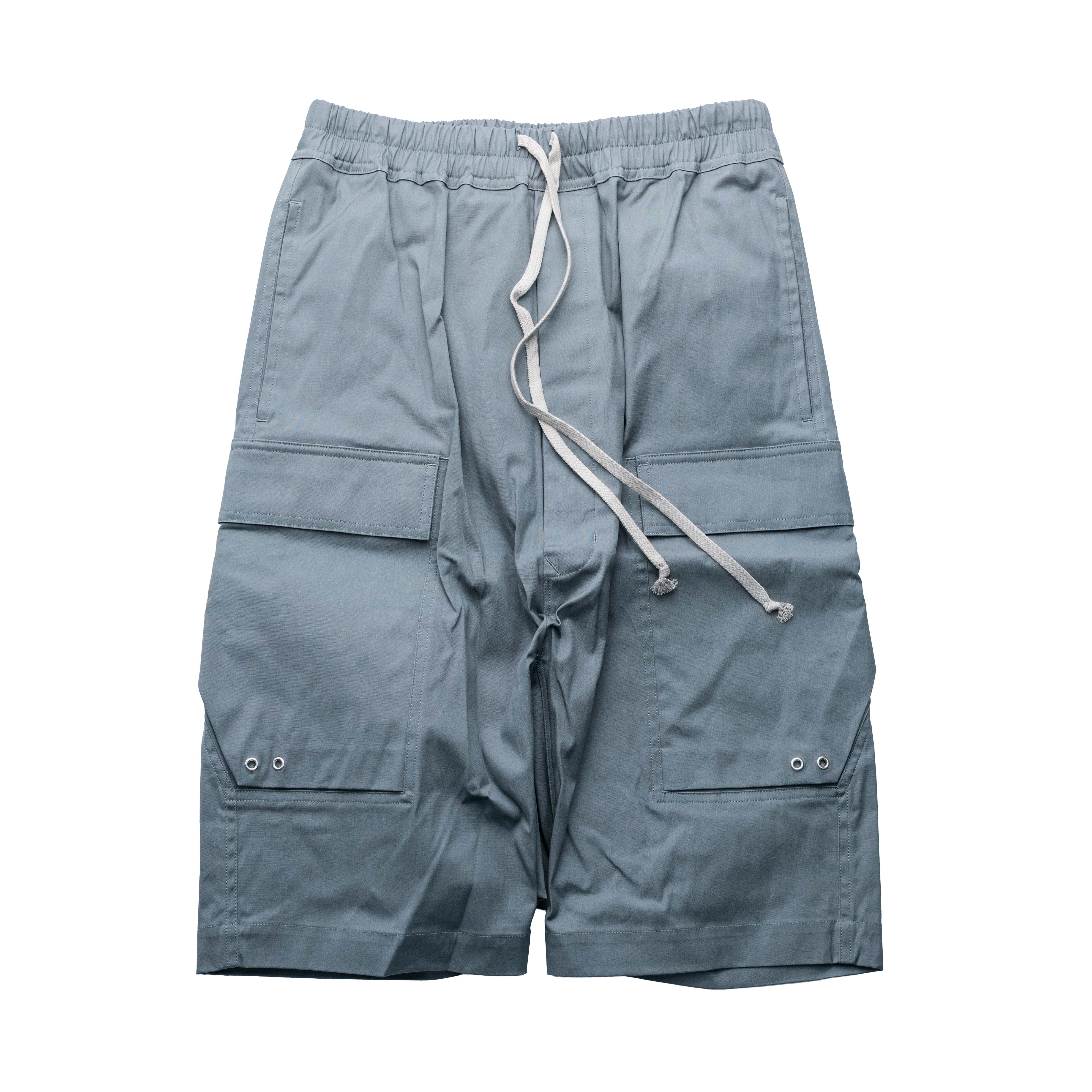 Rick Owens 主線 Cargo Pods Heavy Cotton Poplin 口袋短褲 灰