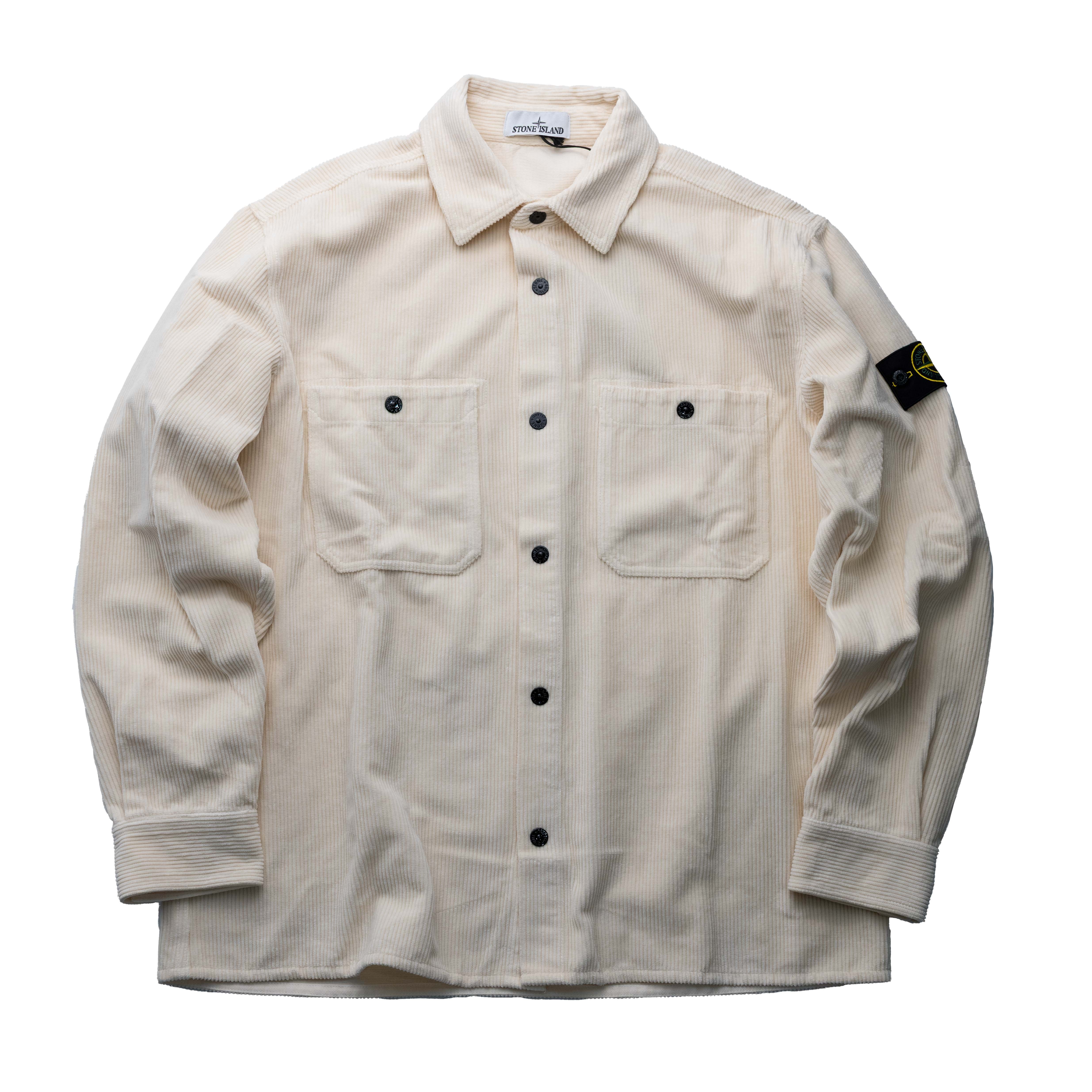 Stone Island 燈芯絨寬鬆襯衫外套 象牙白