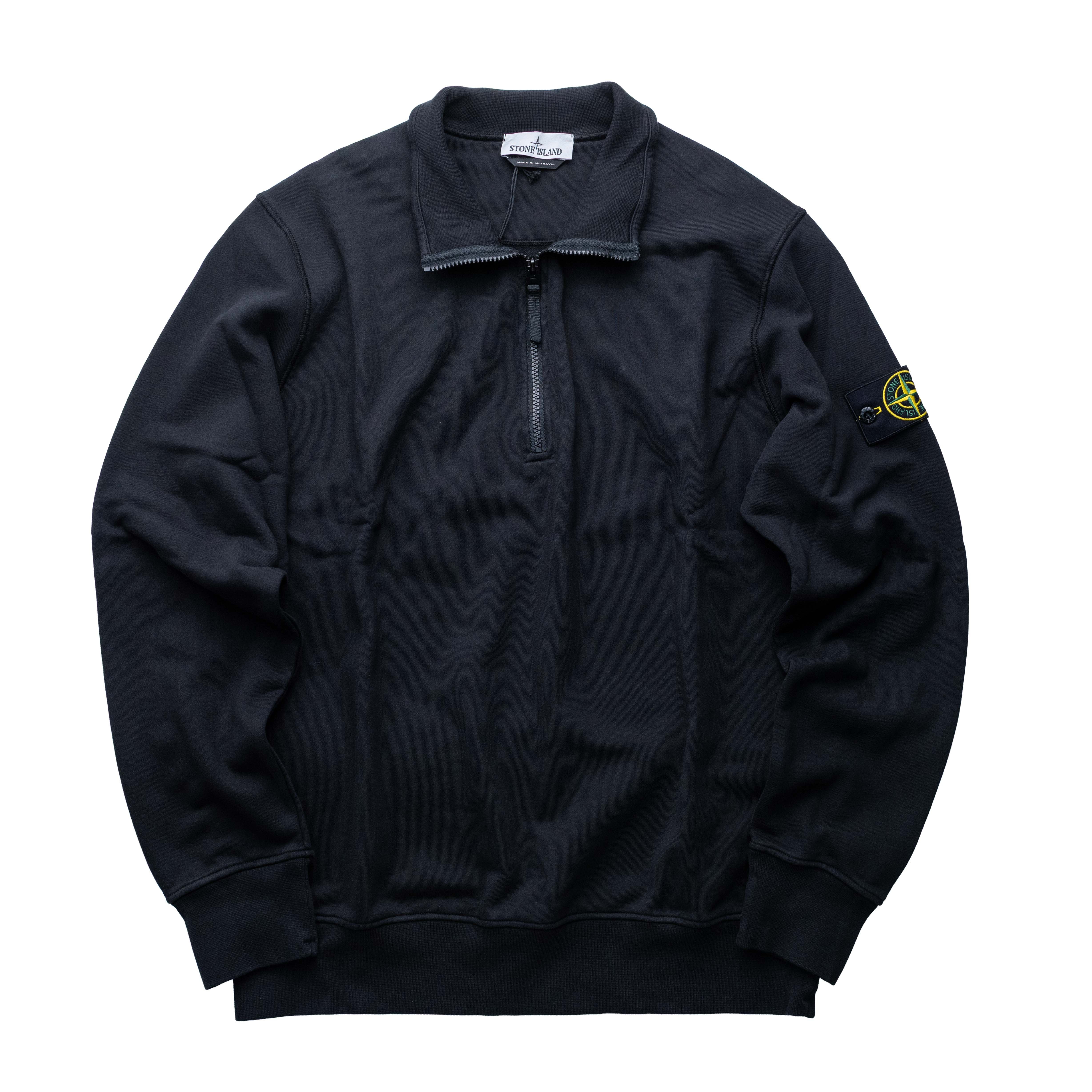Stone Island 半拉鏈立領衛衣 黑