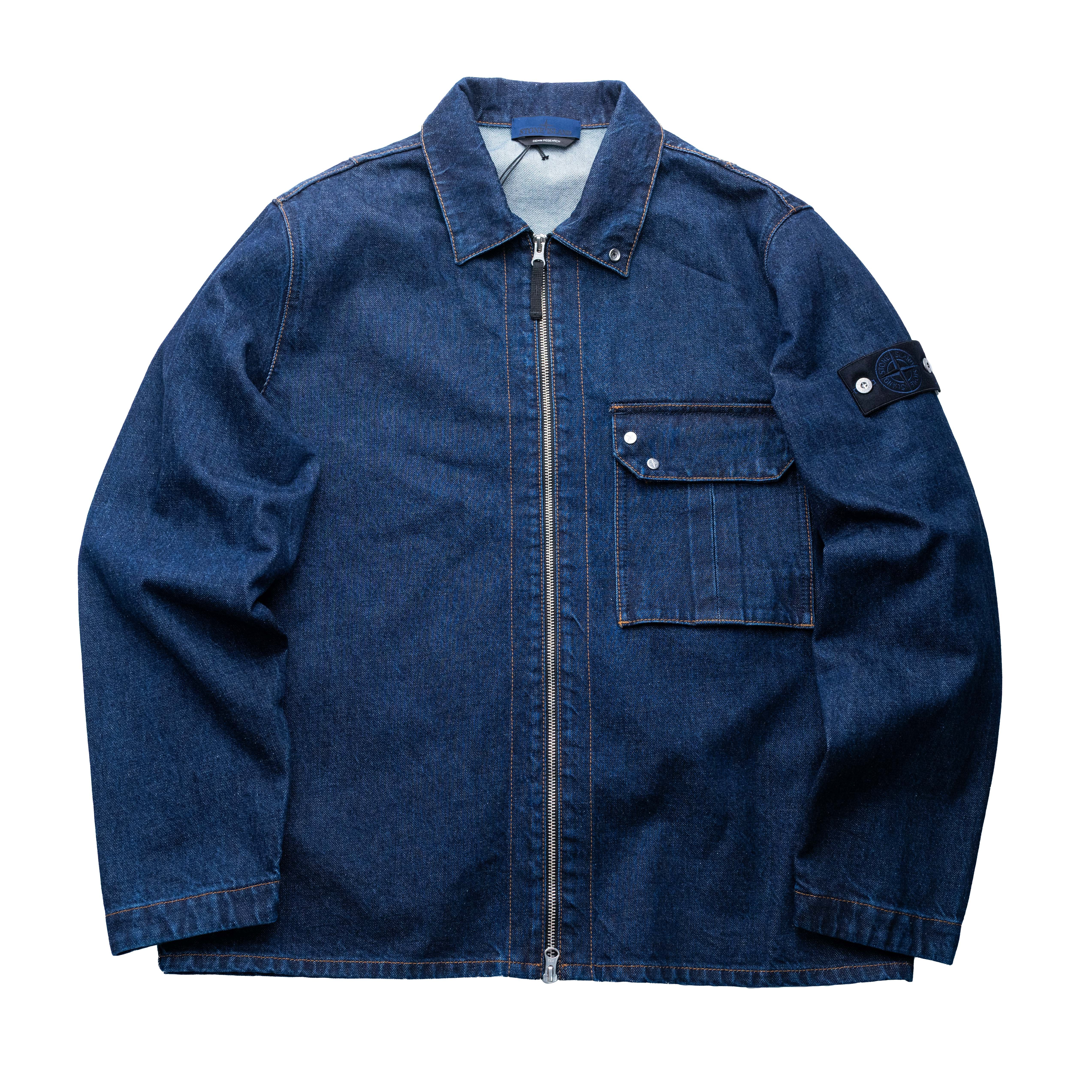 Stone Island 丹寧襯衫 水洗藍