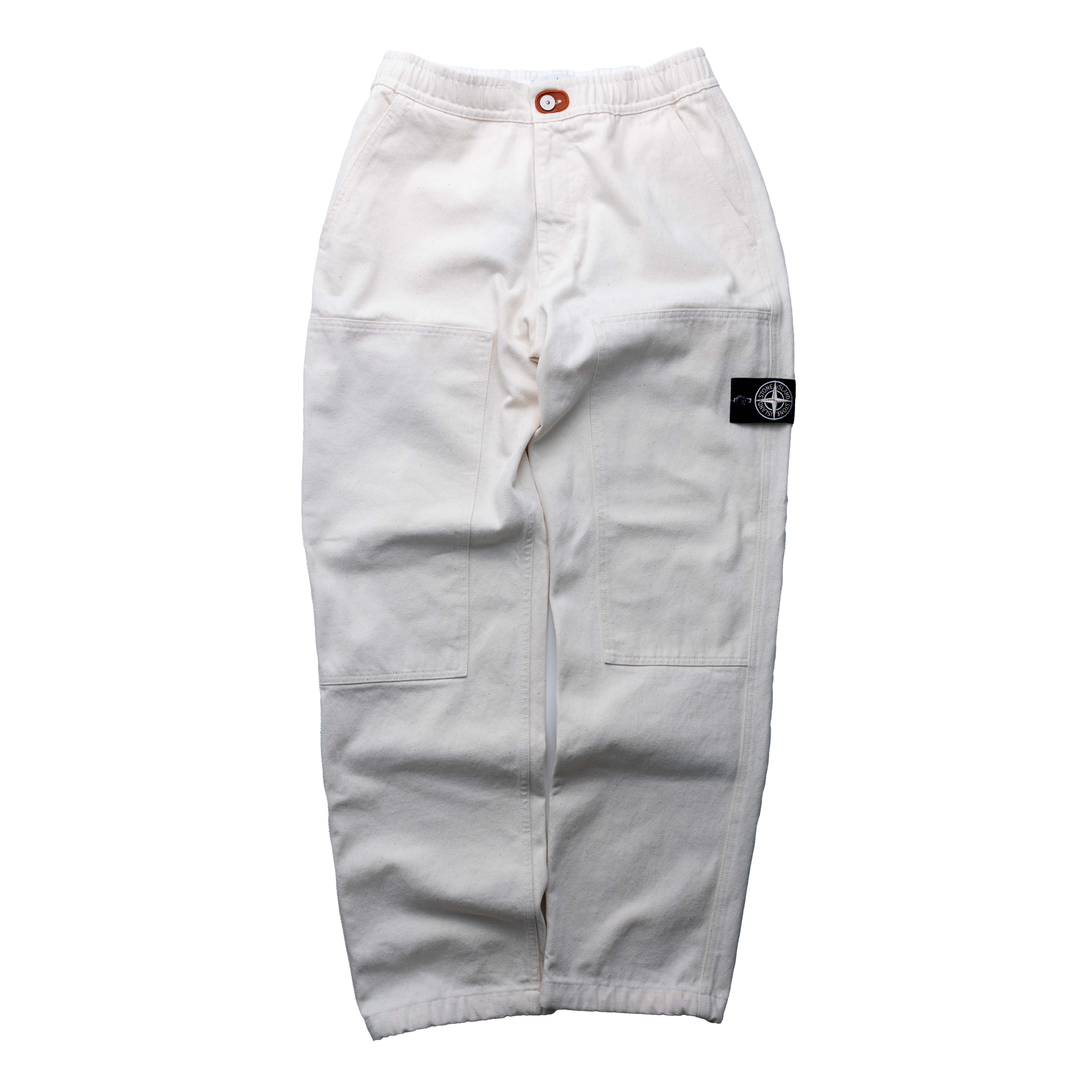 Stone Island Natural Cotton Raw 工裝放鬆長褲 米色