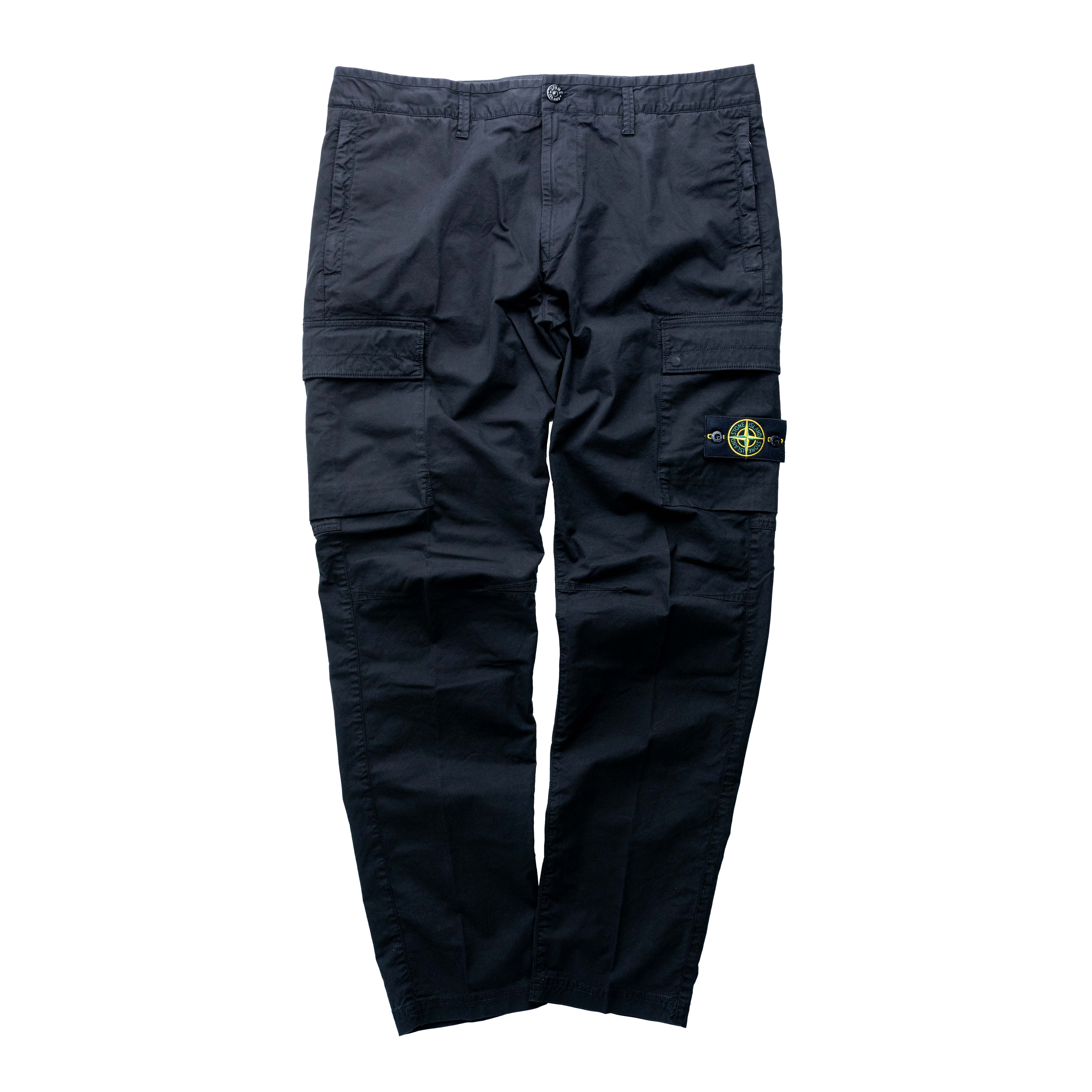 Stone Island 標準版型錐形工裝長褲 黑