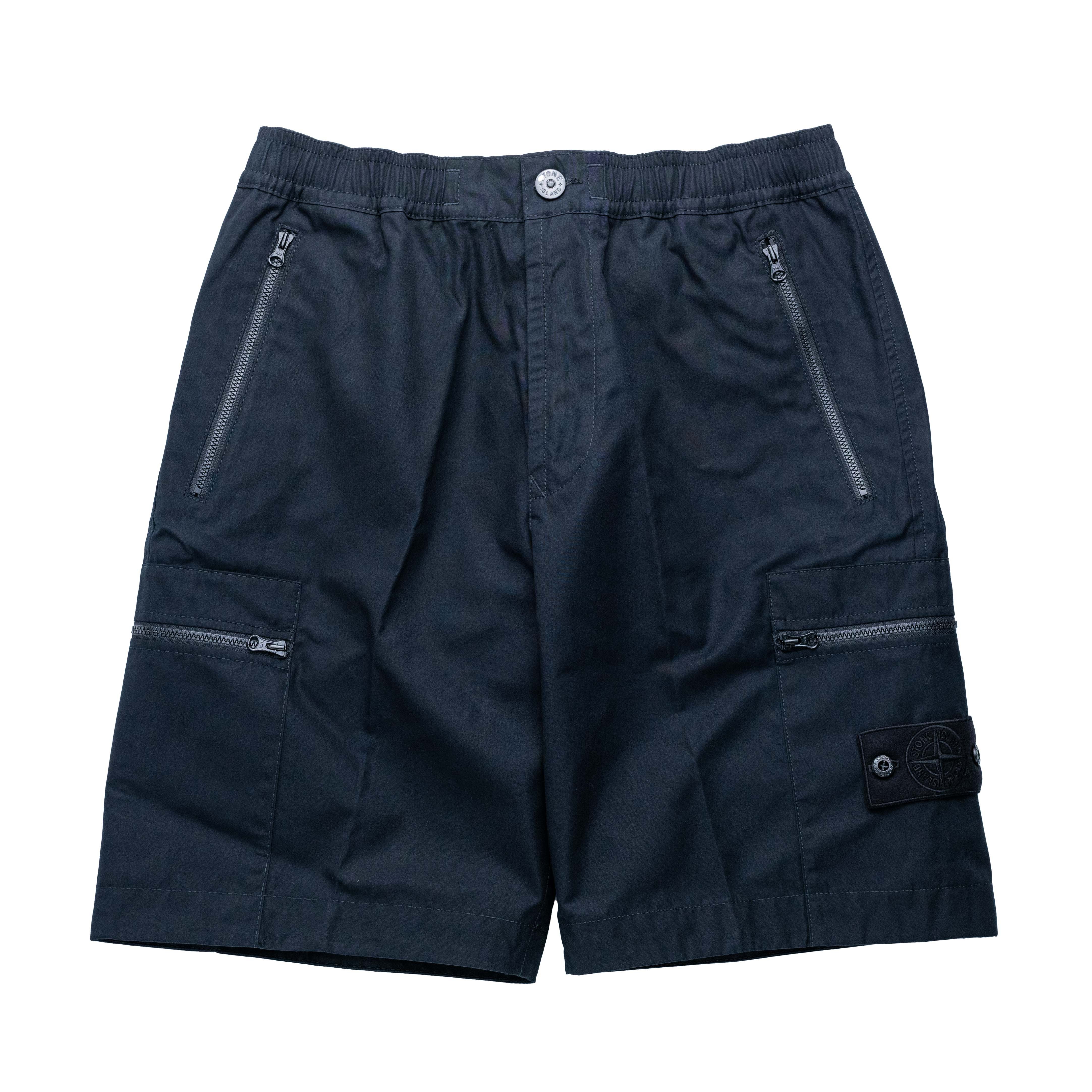 Stone Island Ghost 拉鍊口袋工作短褲 黑
