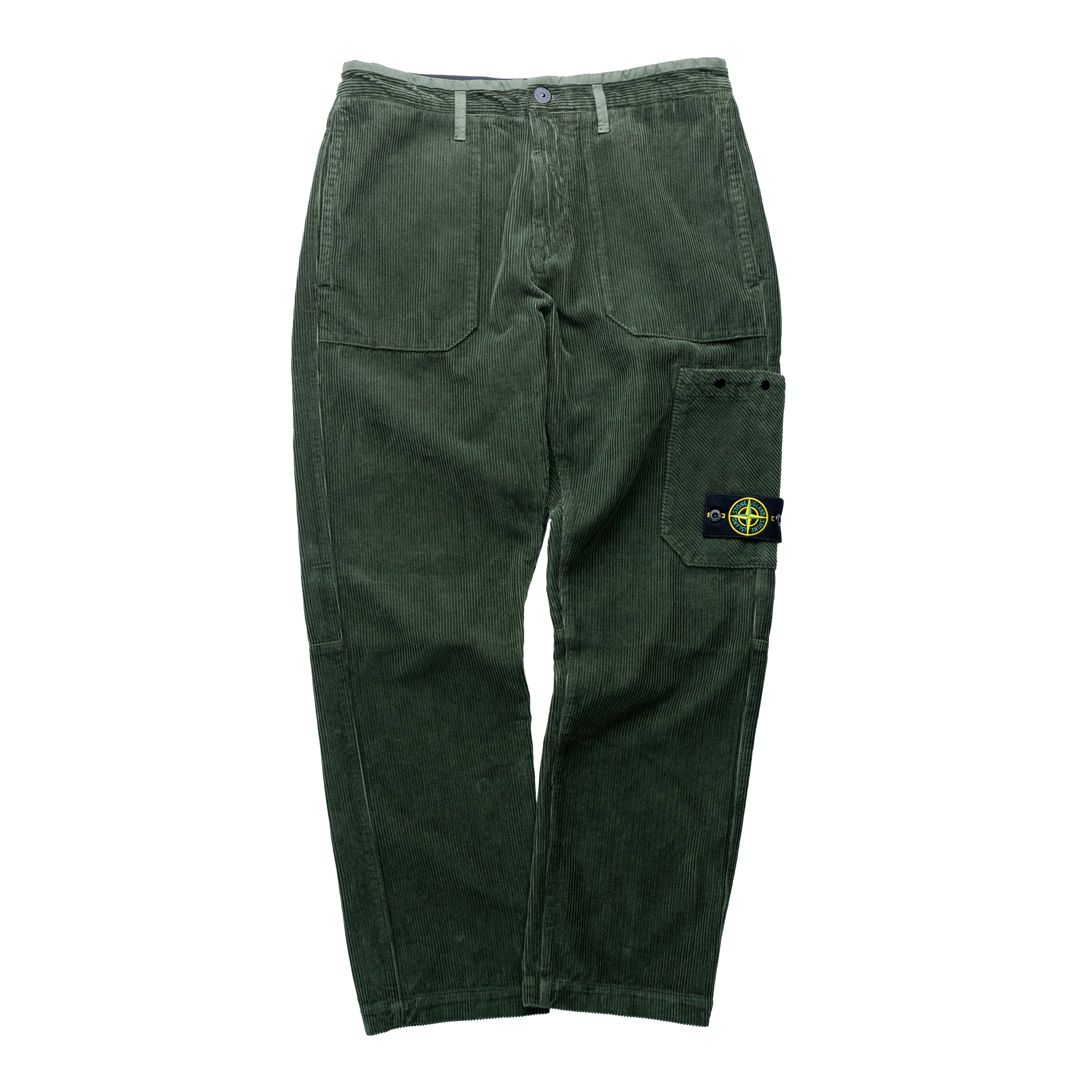 Stone Island 燈芯絨800標準版型長褲 麝香綠