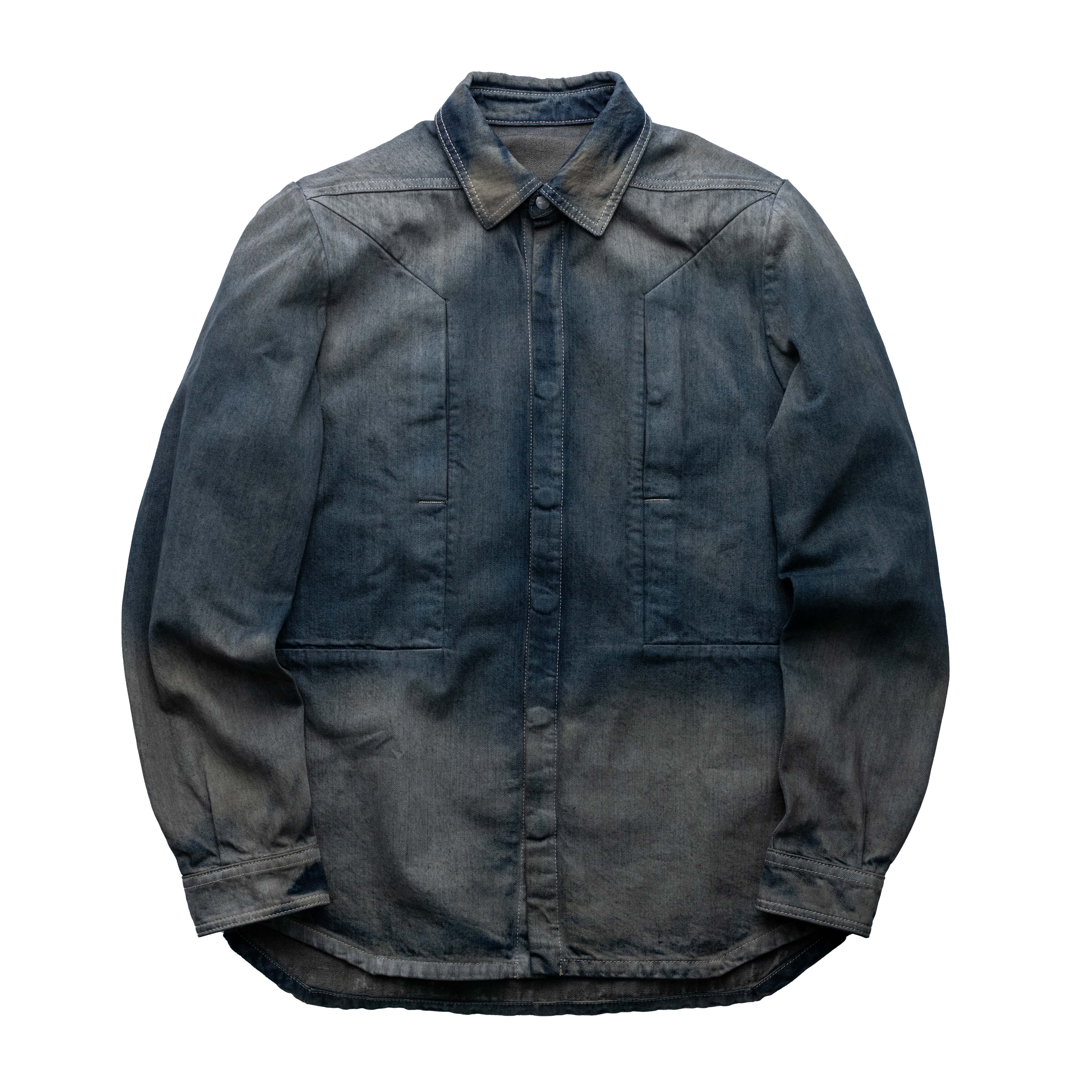 Rick Owens 主線 Fogpocket 漸層洗色牛仔外套 藍