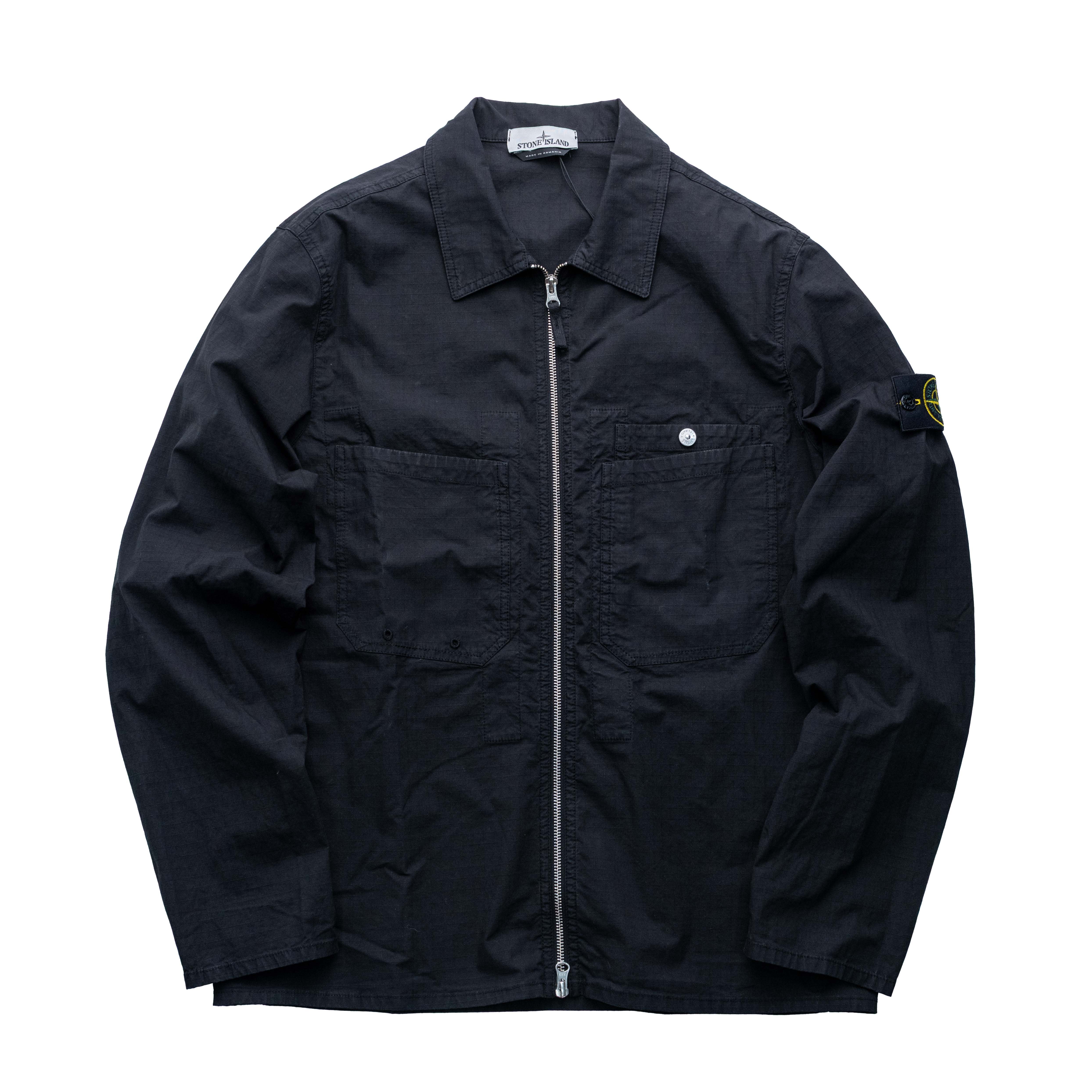 Stone Island 抗撕裂工裝襯衫外套 黑