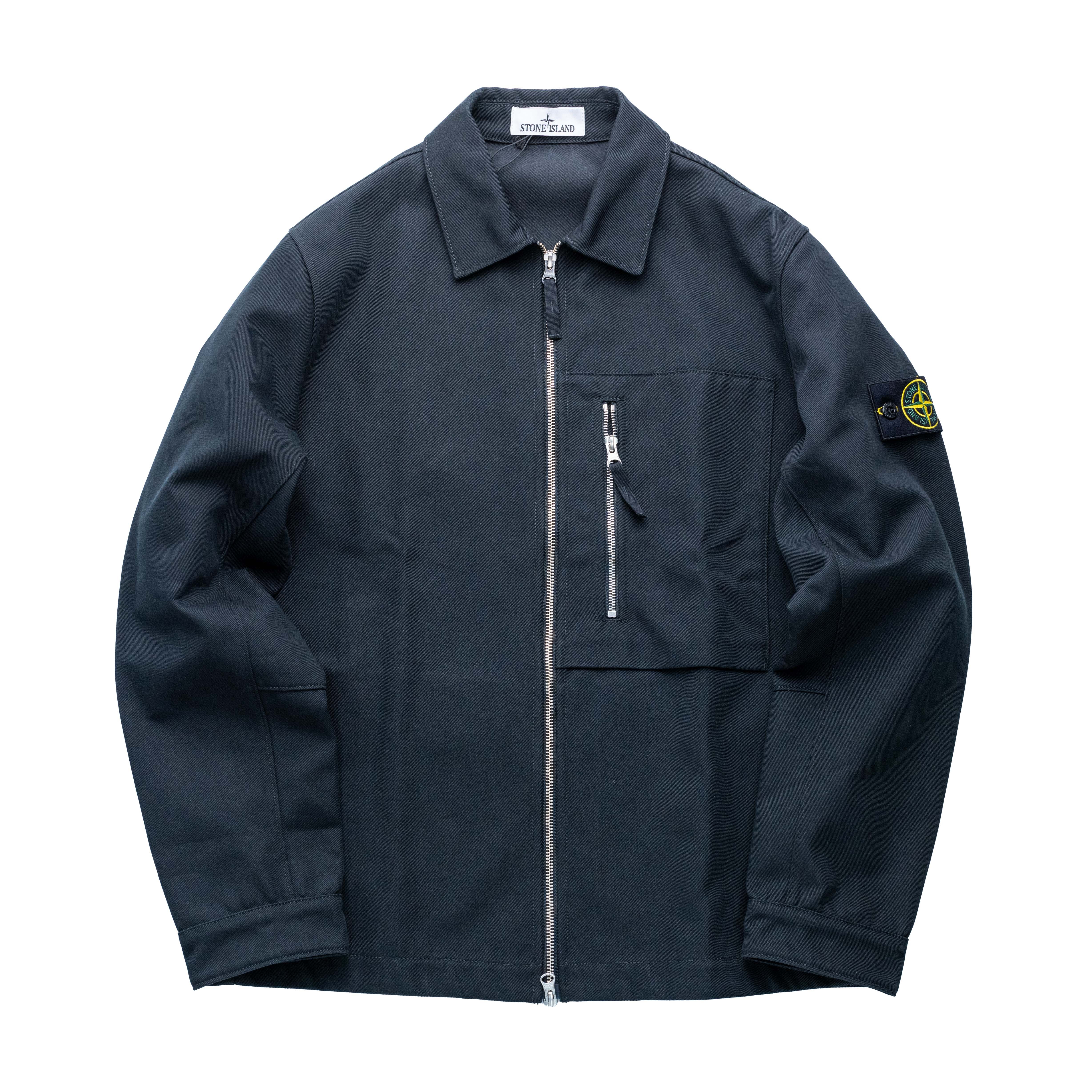 Stone Island COTTON NYLON DRILL 斜紋襯衫外套 黑色