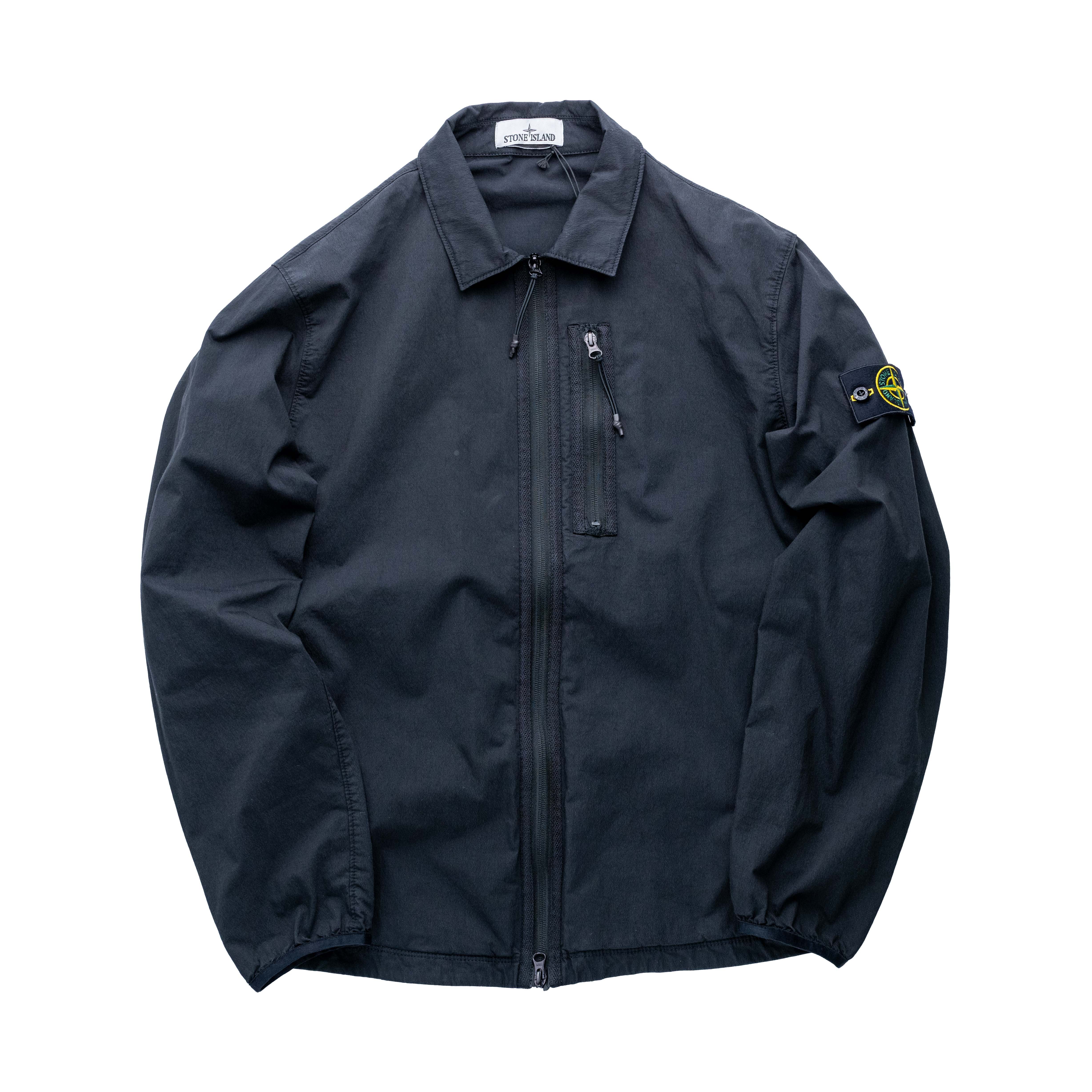 Stone Island 拉鍊襯衫外套 黑色