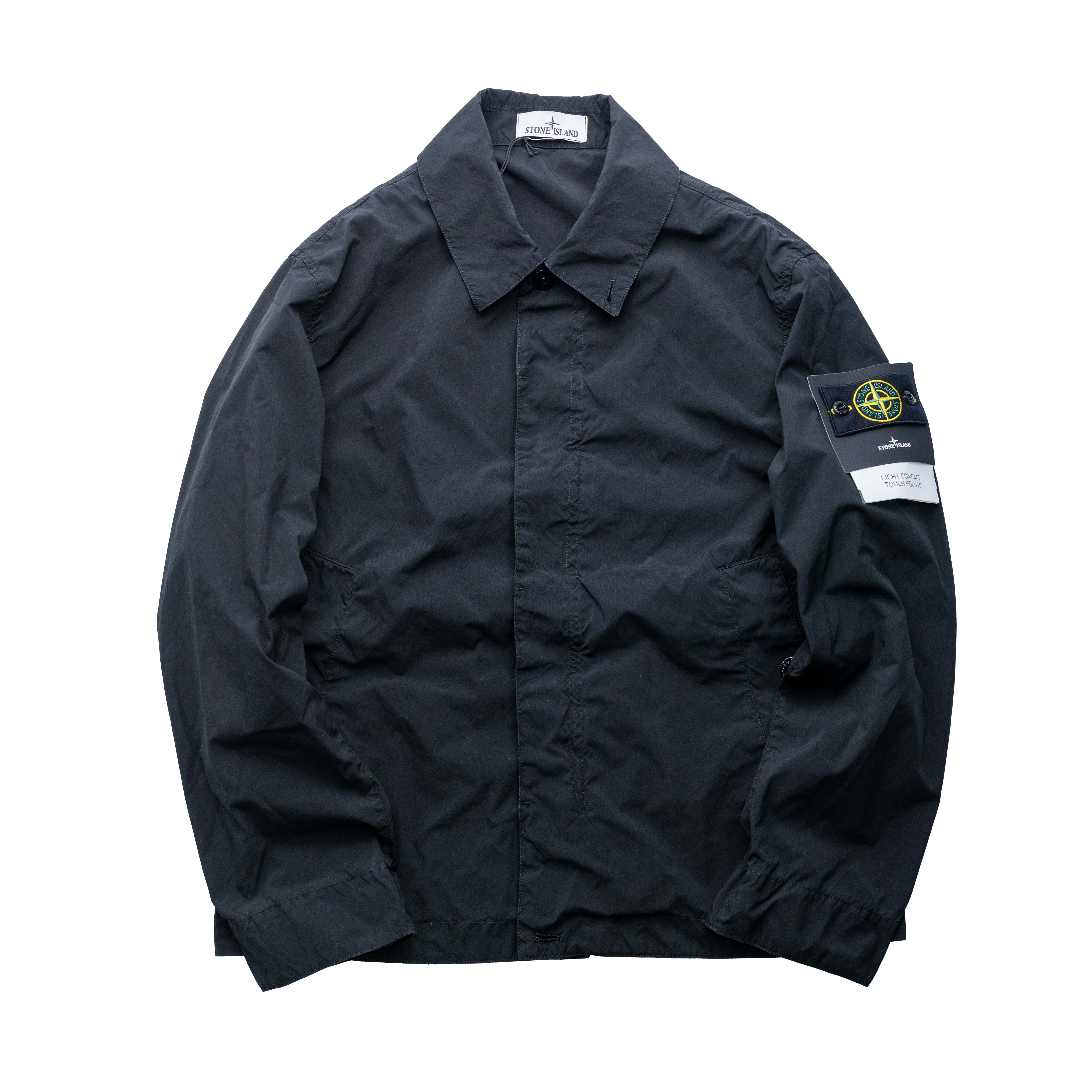 Stone Island LIGHT COMPACT TOUCH POLY-TC 尼龍外套 黑