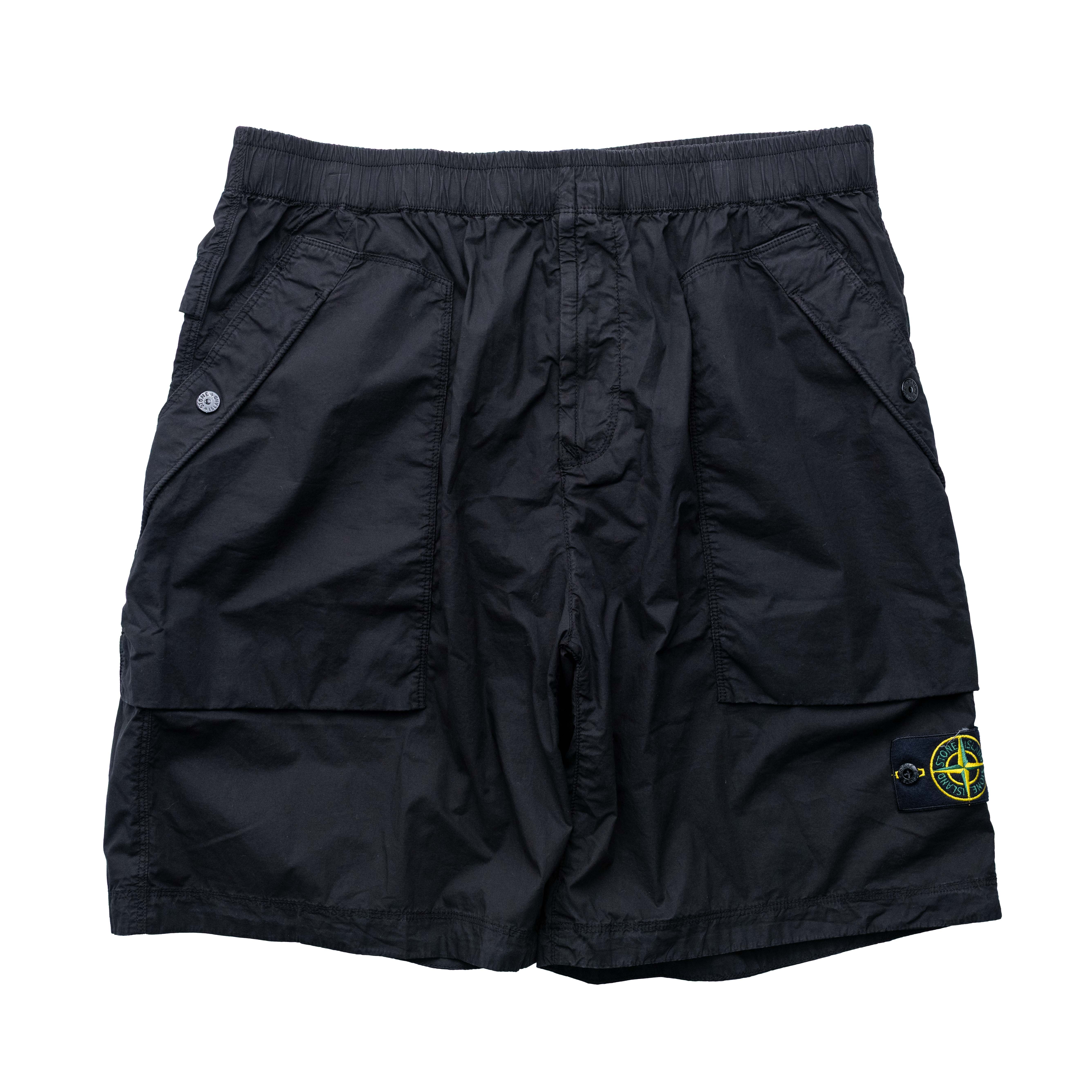 Stone Island 舒適彈性纖維短褲 黑