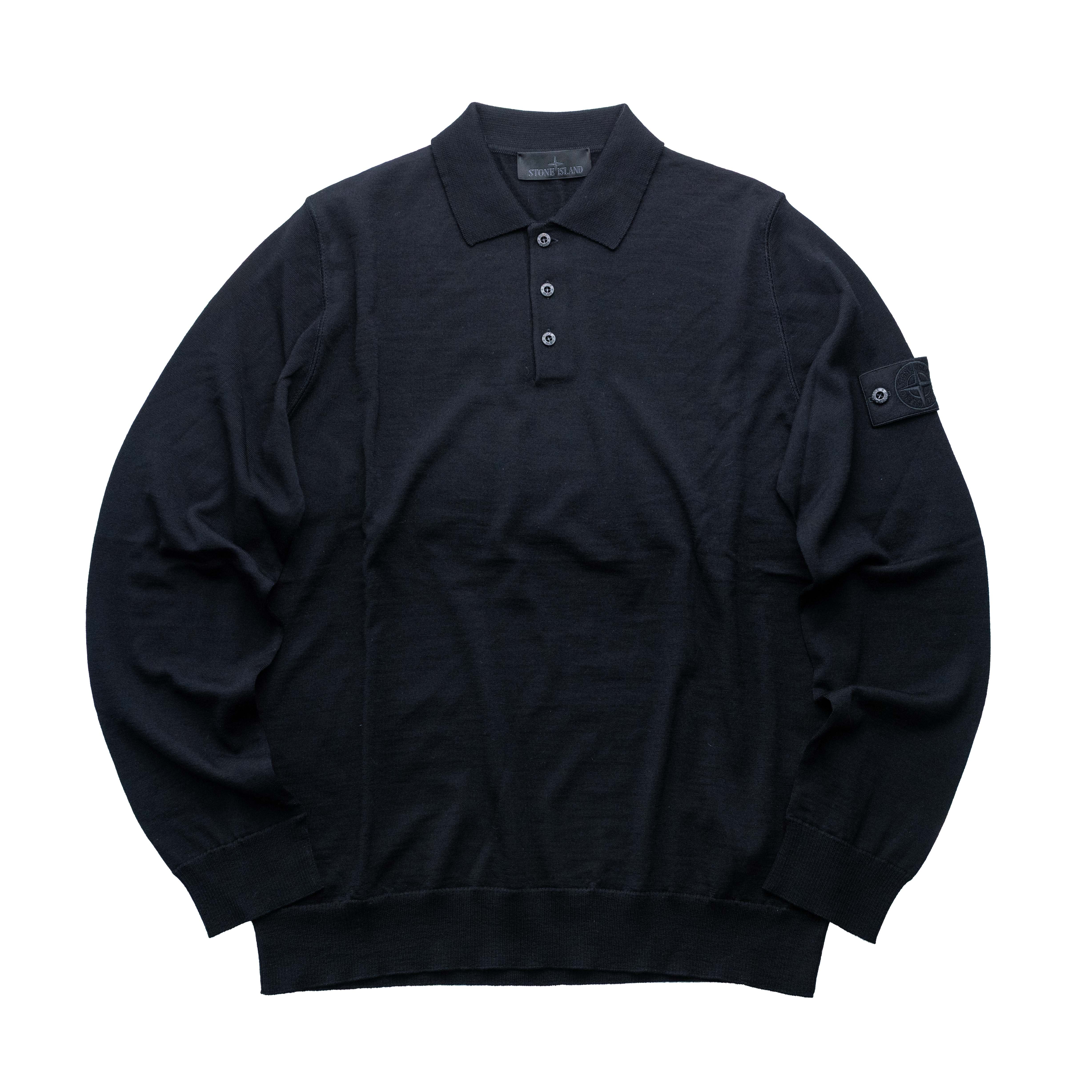 Stone Island Ghost 針織Polo衫 黑