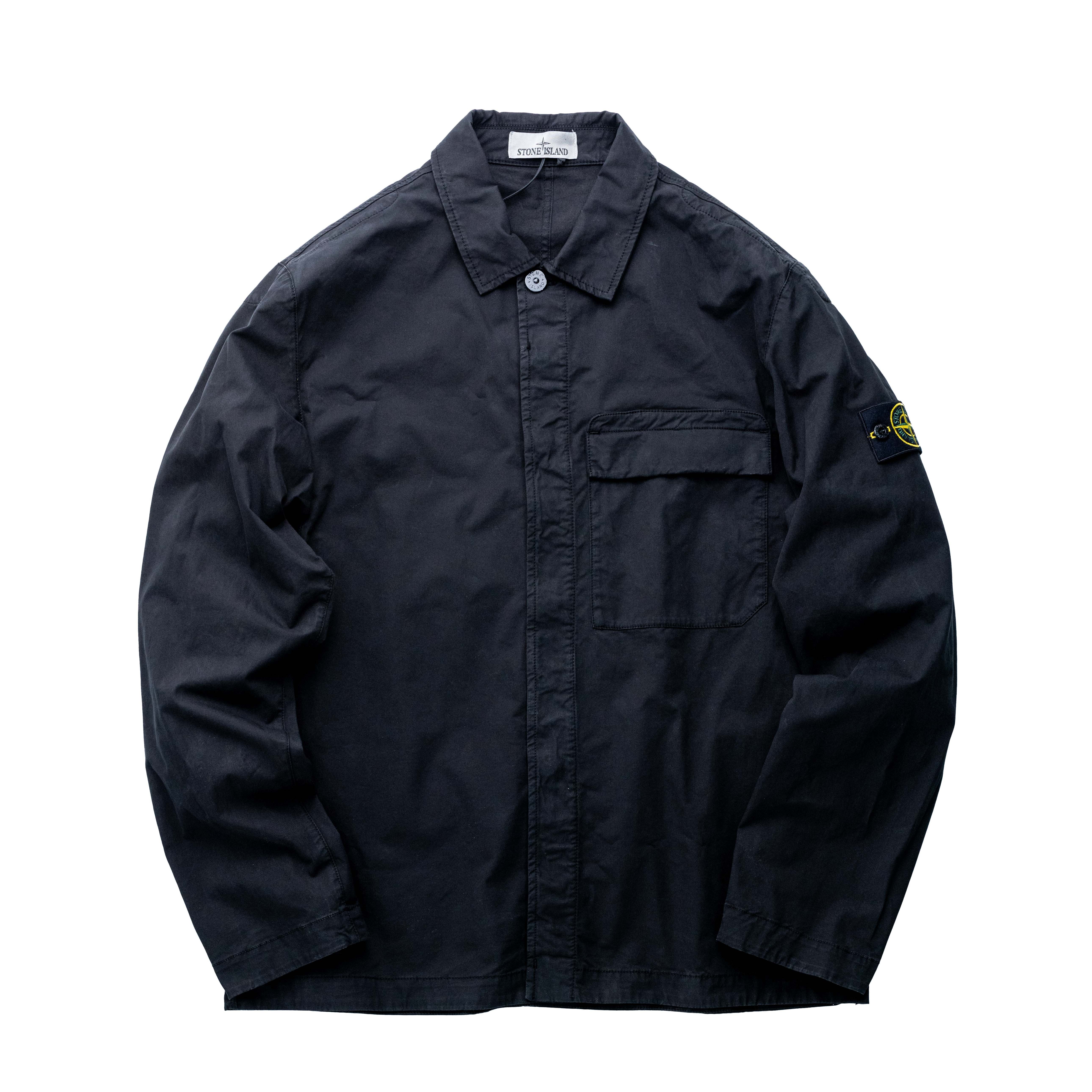 Stone Island 鈕扣工裝襯衫 黑