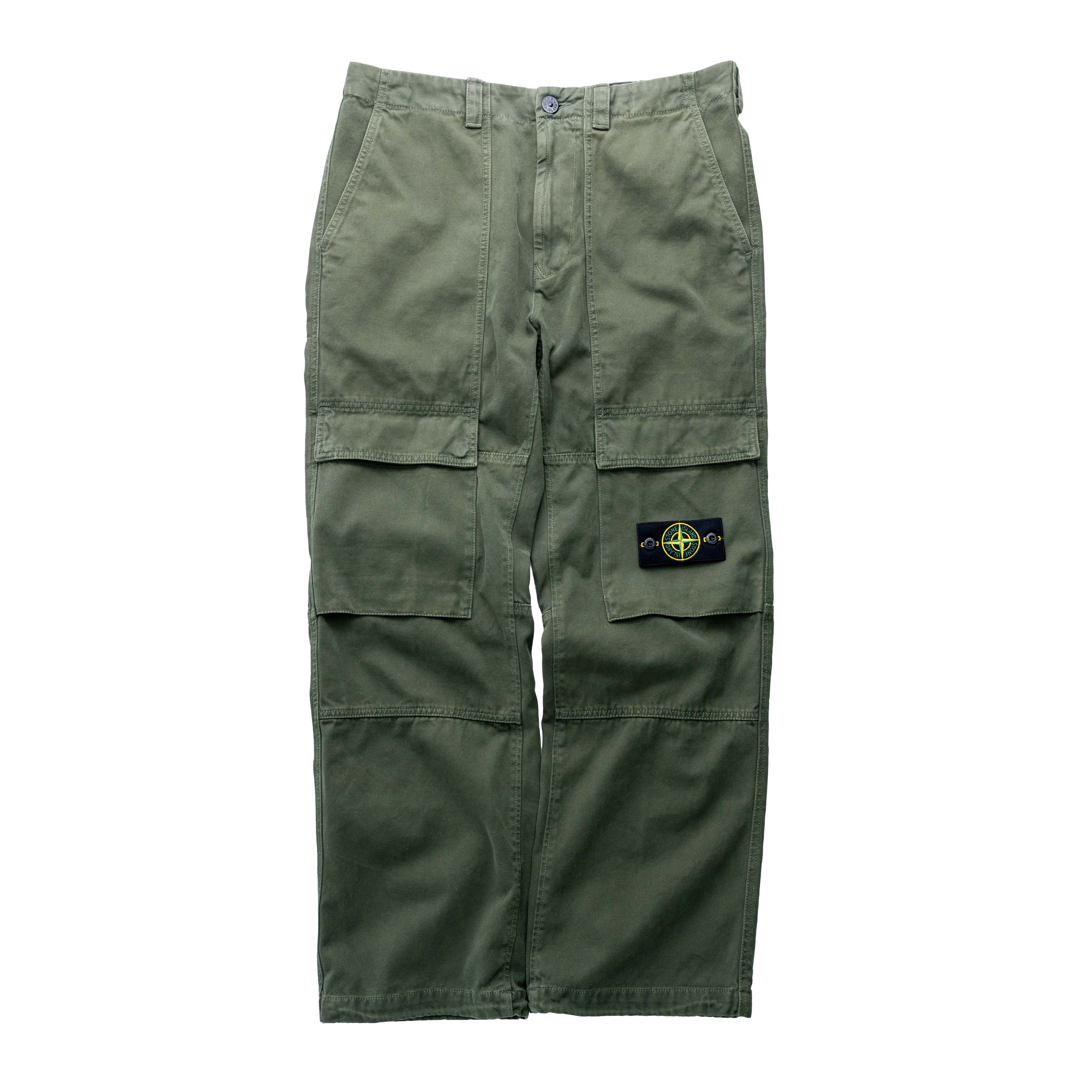 Stone Island PANAMA巴拿馬棉放鬆版型長褲 麝香綠