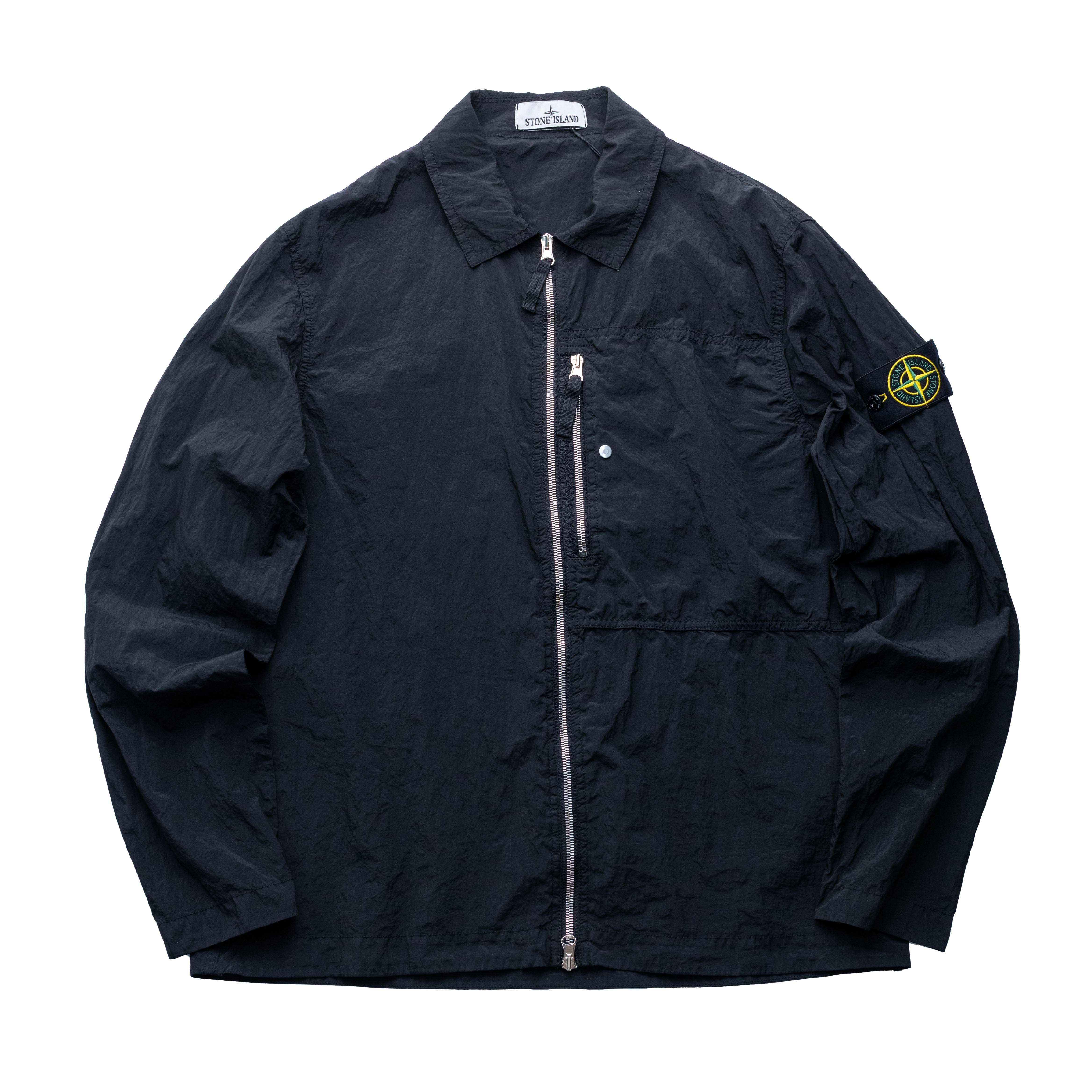 Stone Island 金屬尼龍襯衫 黑