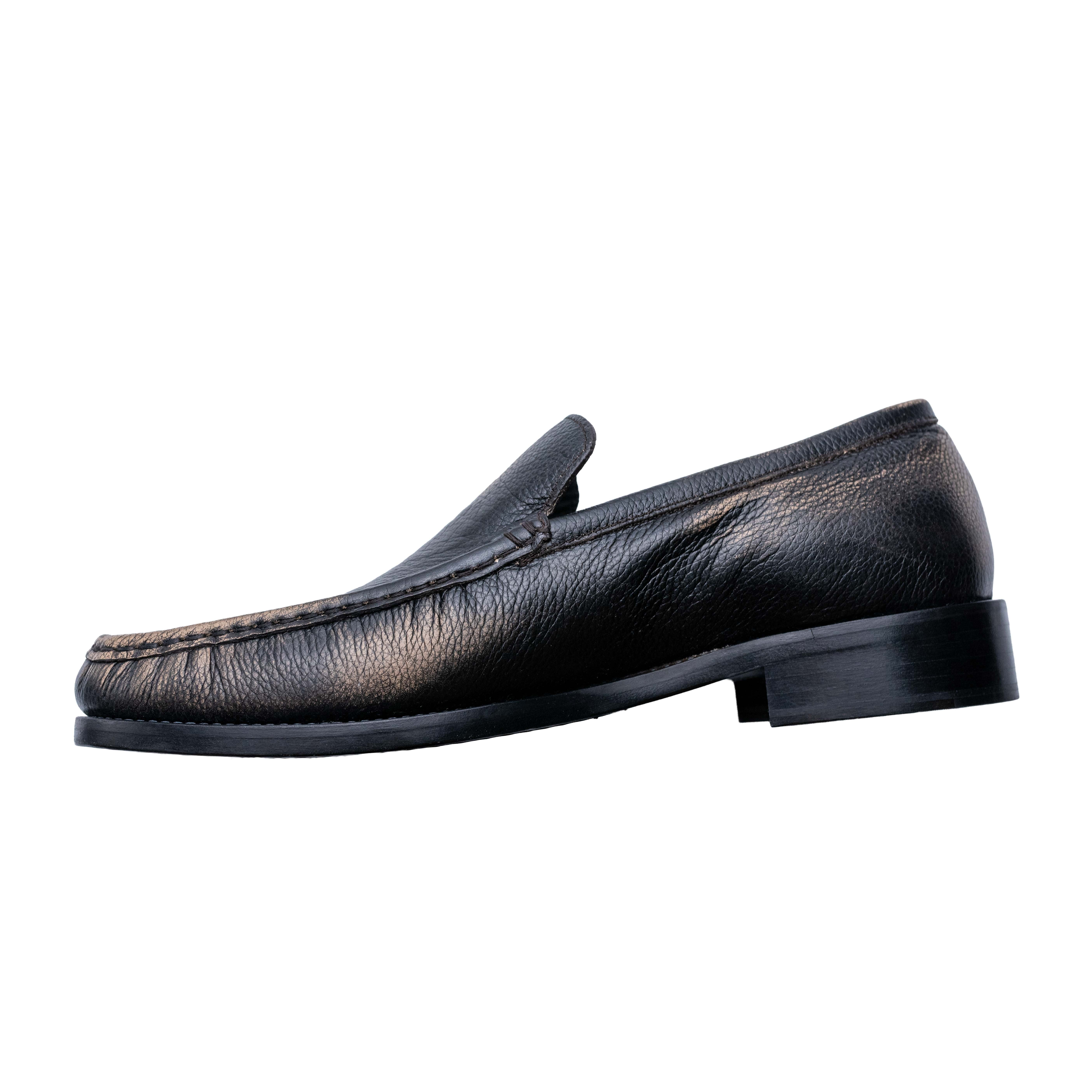 Acne Studios Boafer 皮革作舊樂福鞋 黑