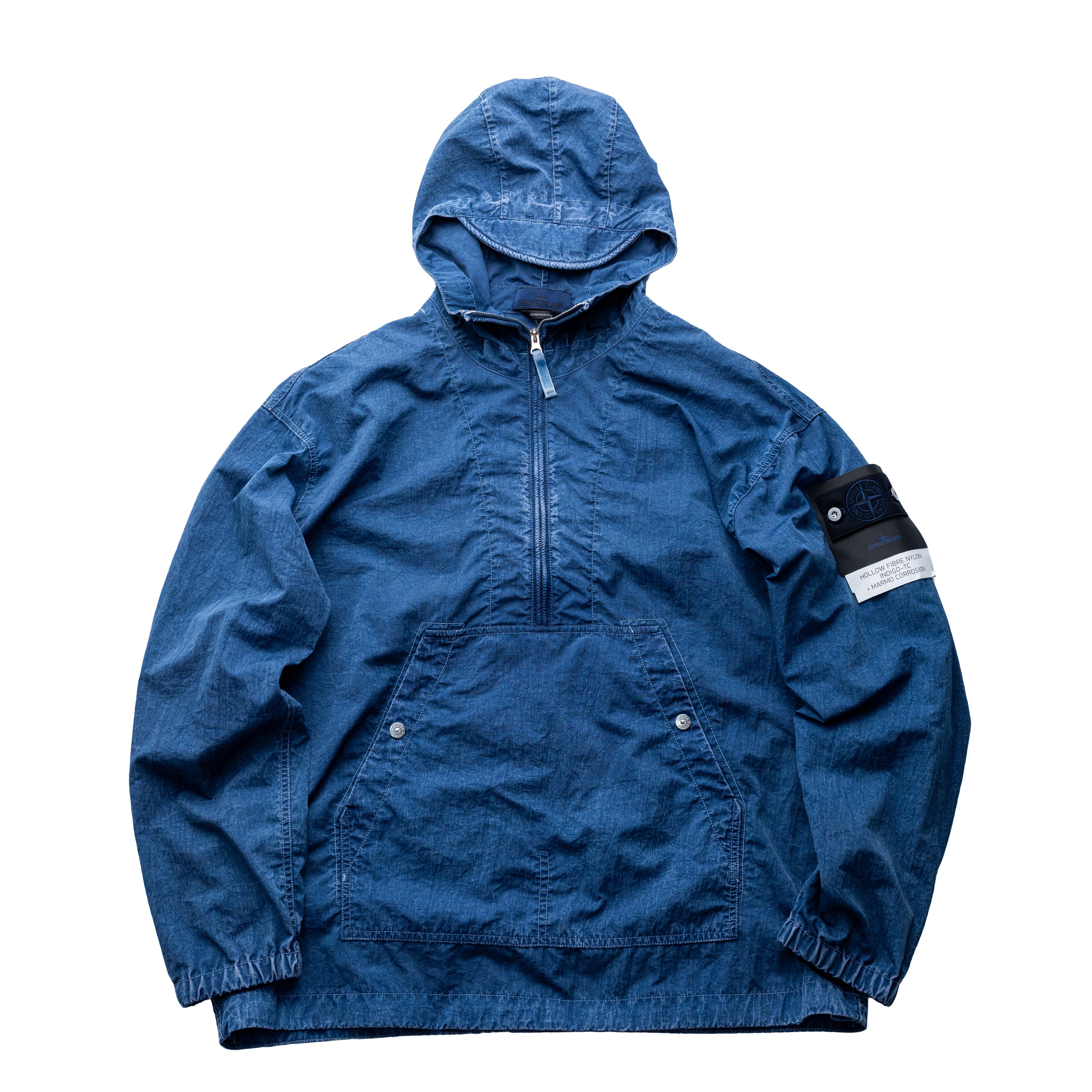 Stone Island 丹寧系列 半拉鏈衝鋒外套 靛色