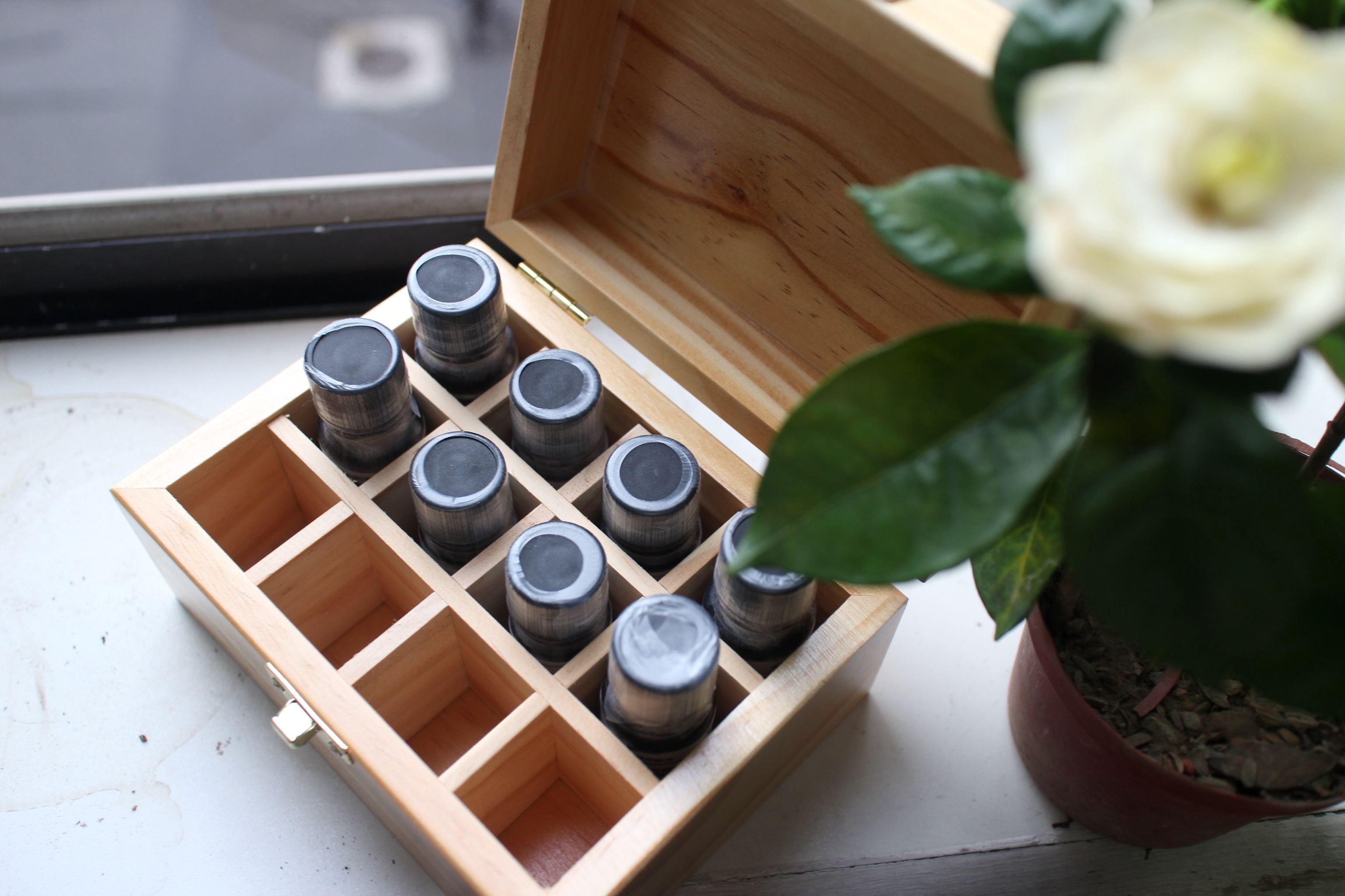12格木製精油盒 Wooden box